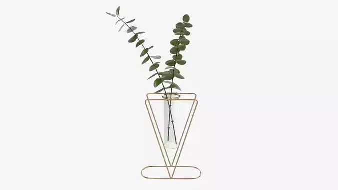 Glass hydroponic vase 01 3D model