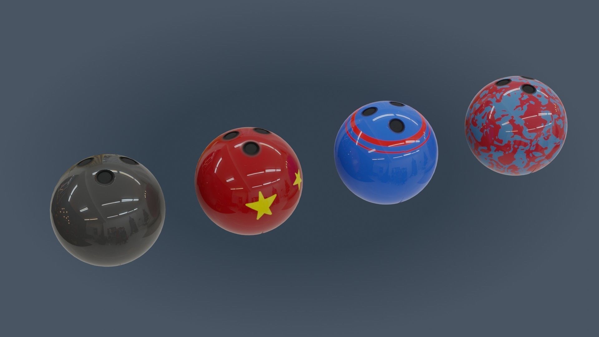 Bowling Set - Low Poly - Game Ready - PBR two pins Low-poly 3D model_1