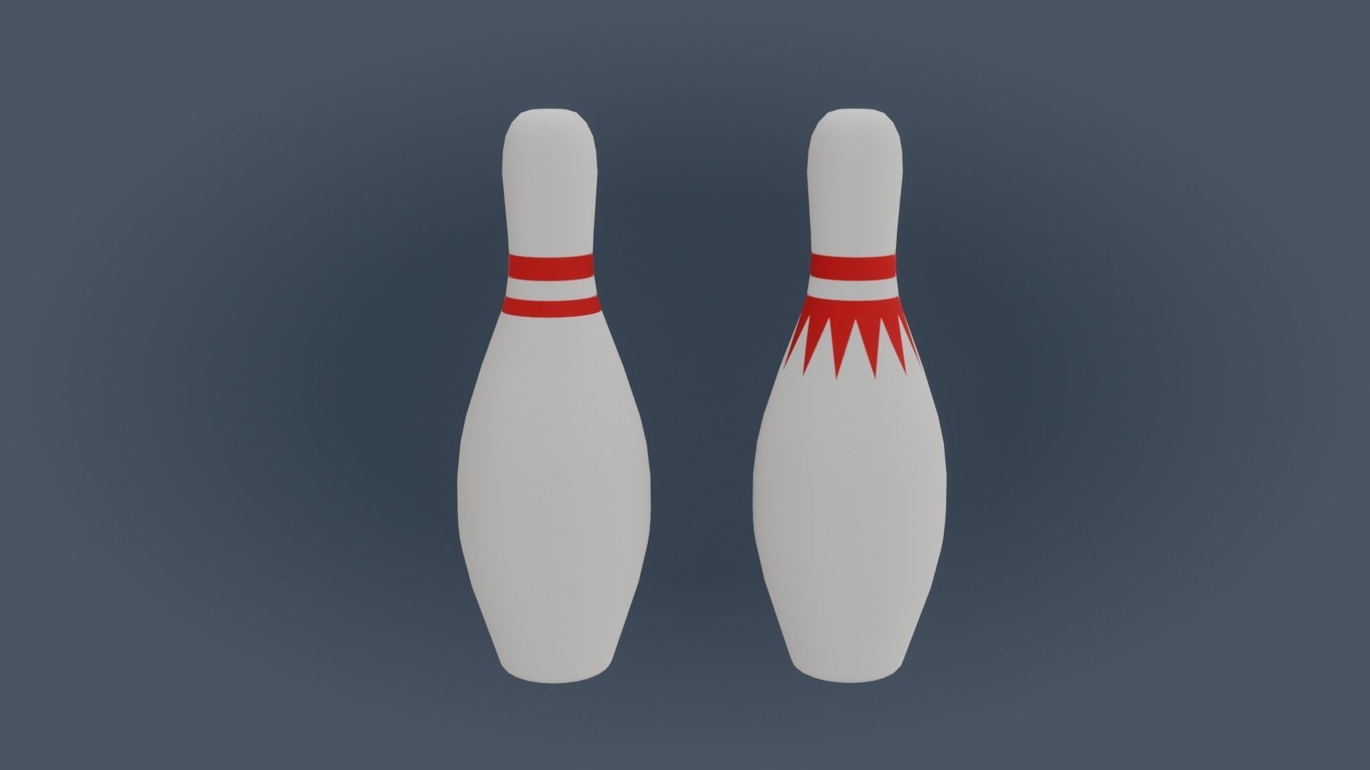 Bowling Set - Low Poly - Game Ready - PBR two pins Low-poly 3D model_4