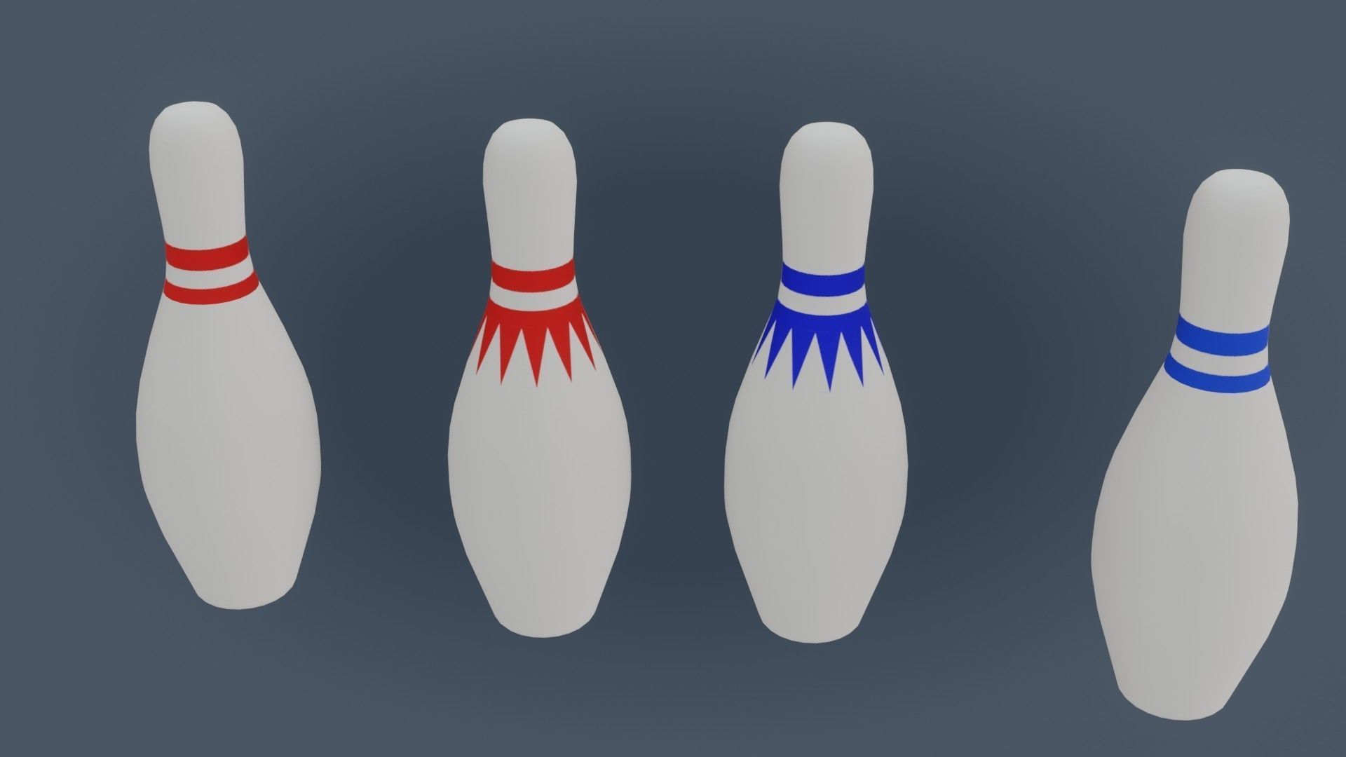 Bowling Set - Low Poly - Game Ready - PBR two pins Low-poly 3D model_2