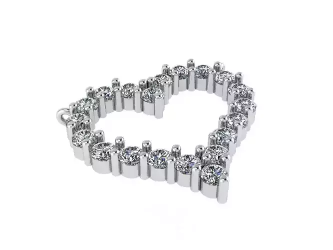 heart pendant with round stones 0009