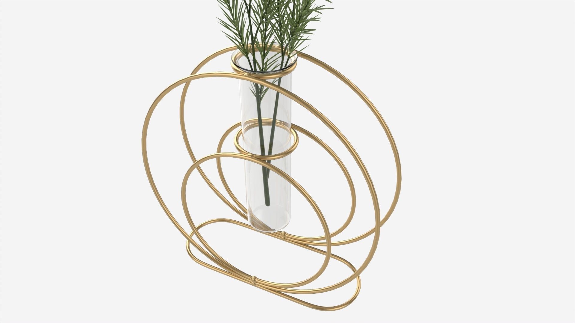 Glass hydroponic vase 02 3D model_1