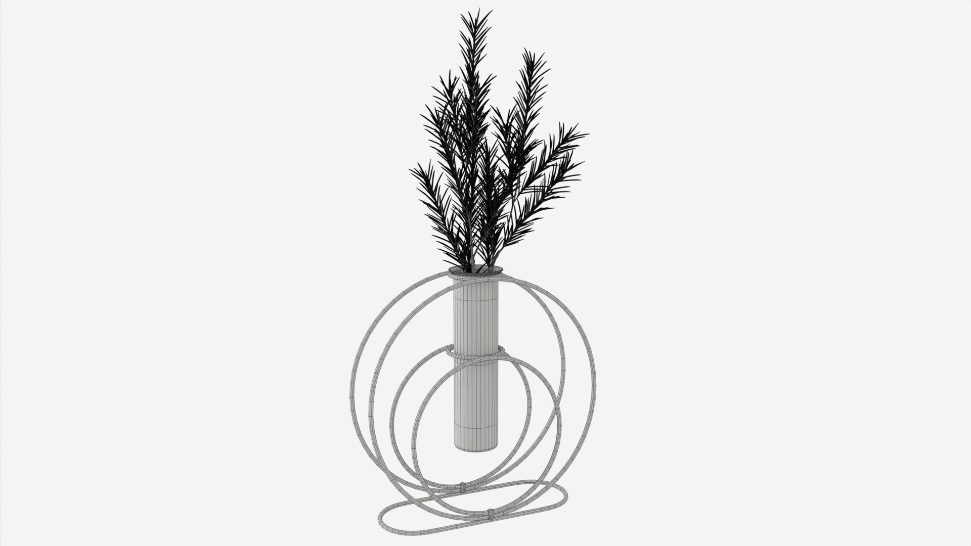Glass hydroponic vase 02 3D model_6