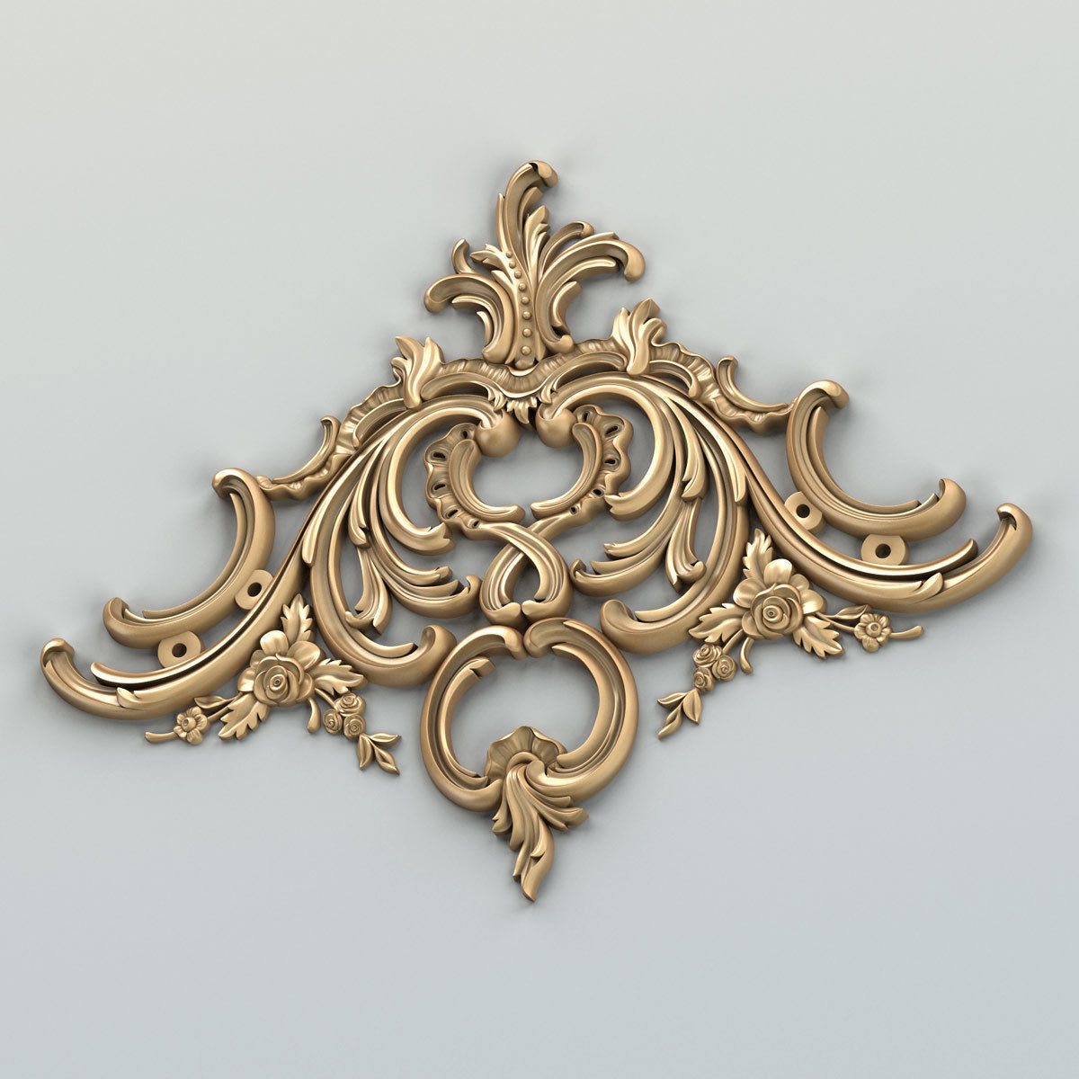 Carved decor central 033 3D model_4