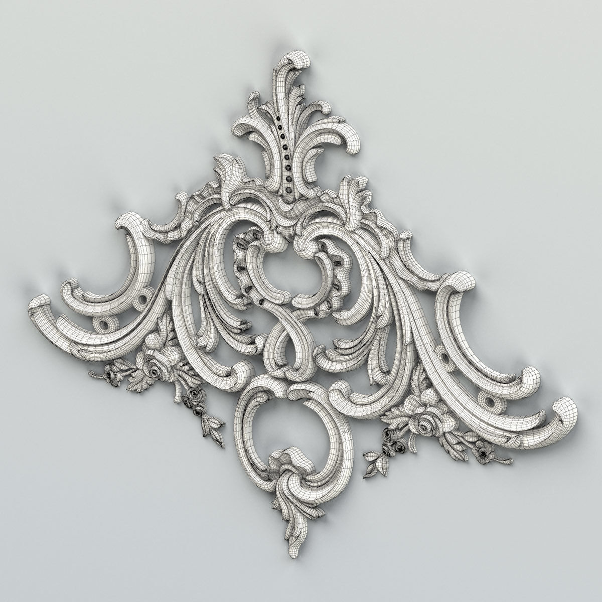Carved decor central 033 3D model_6