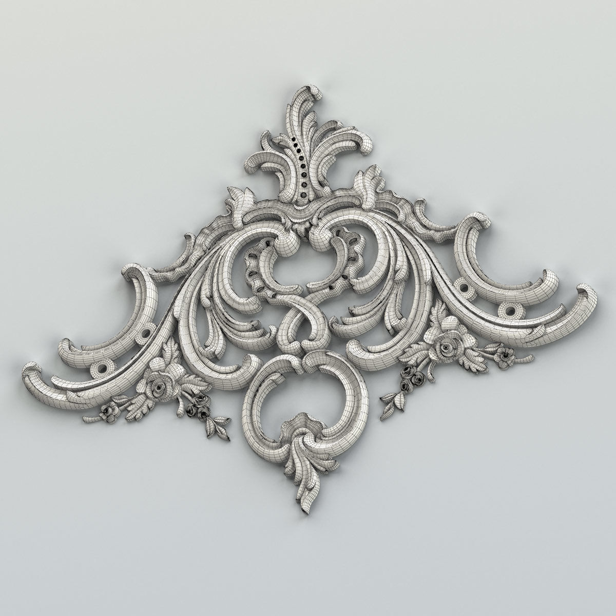 Carved decor central 033 3D model_7