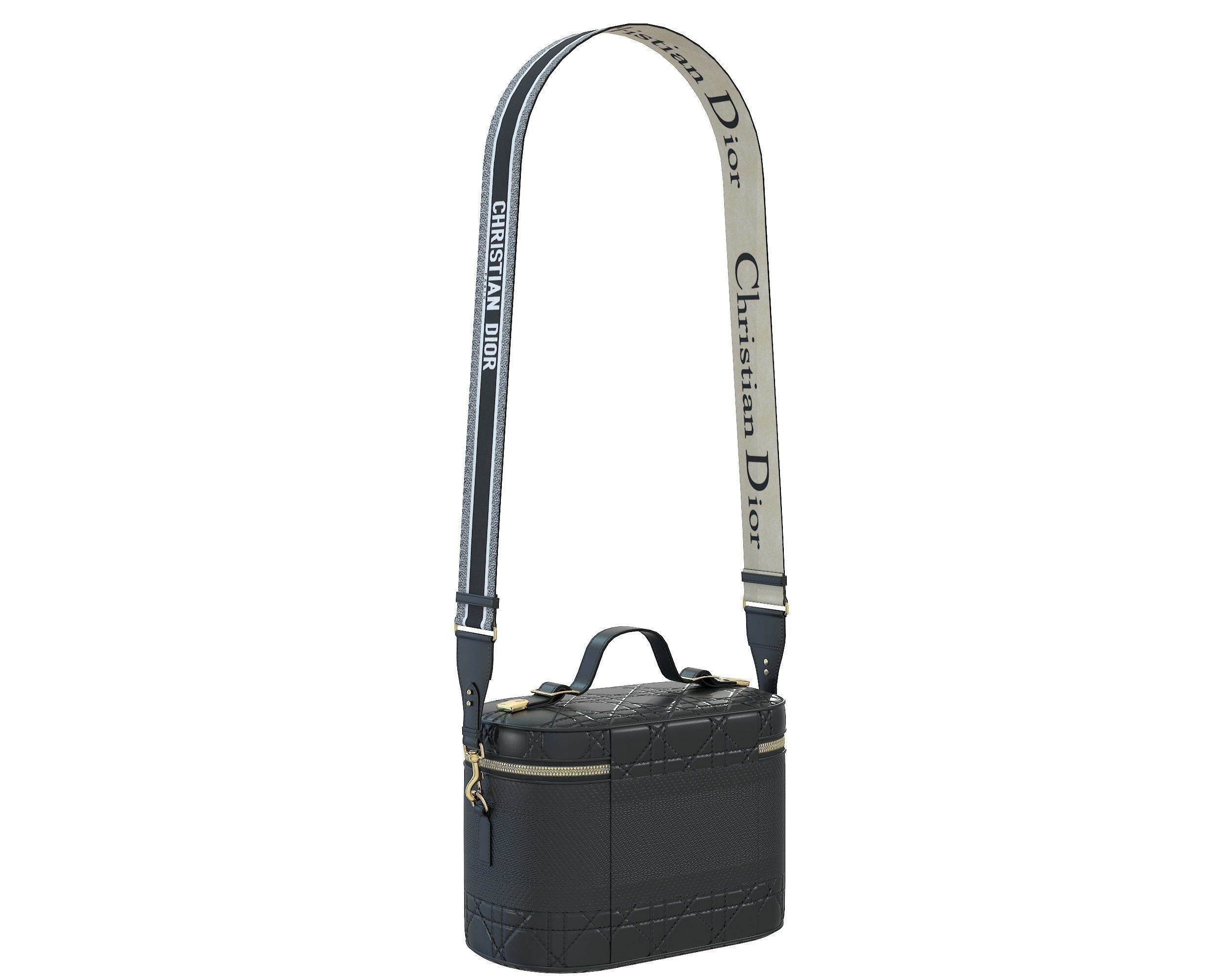 Dior DiorTravel Vanity Case Bag Black Low-poly 3D model_10