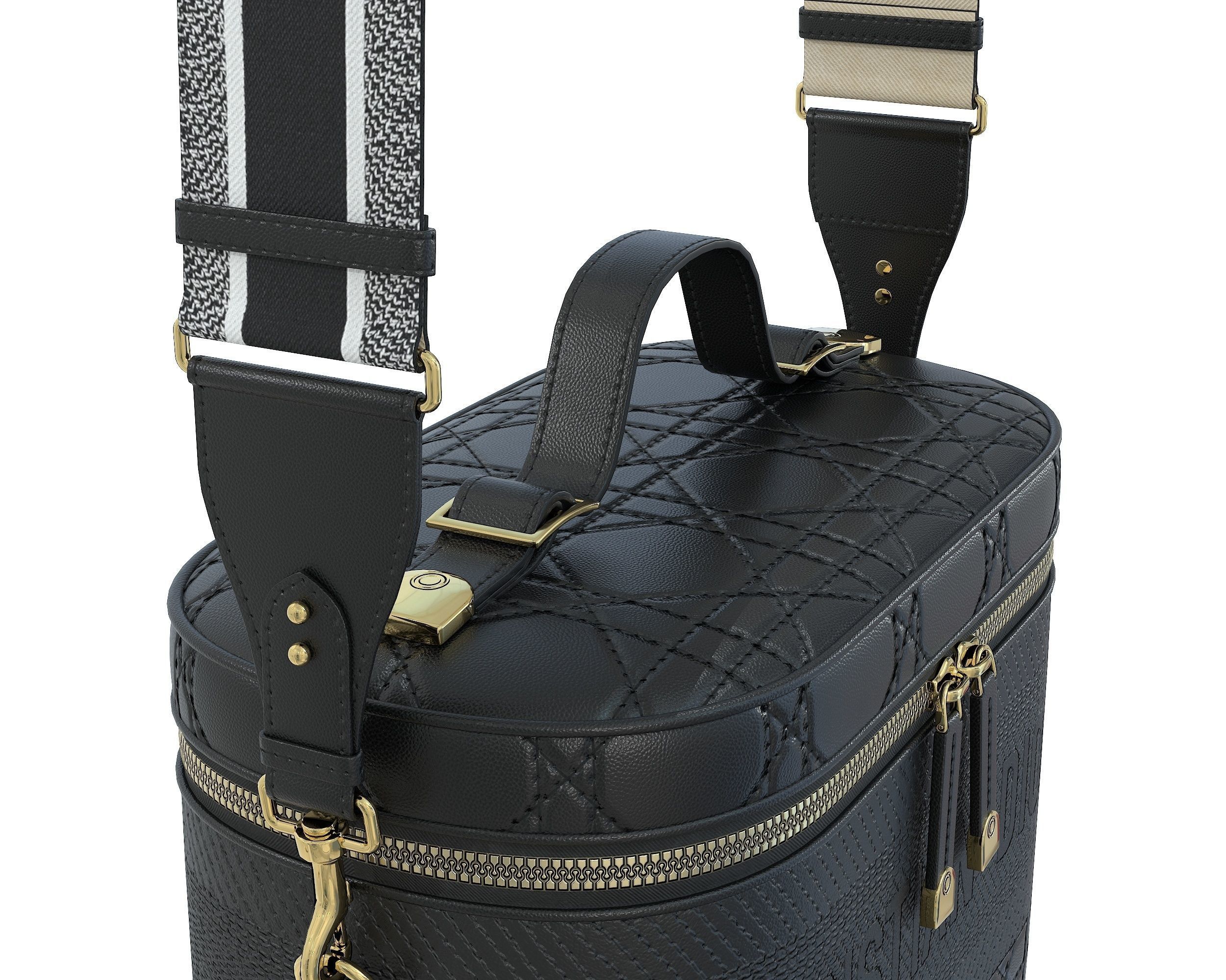 Dior DiorTravel Vanity Case Bag Black Low-poly 3D model_8