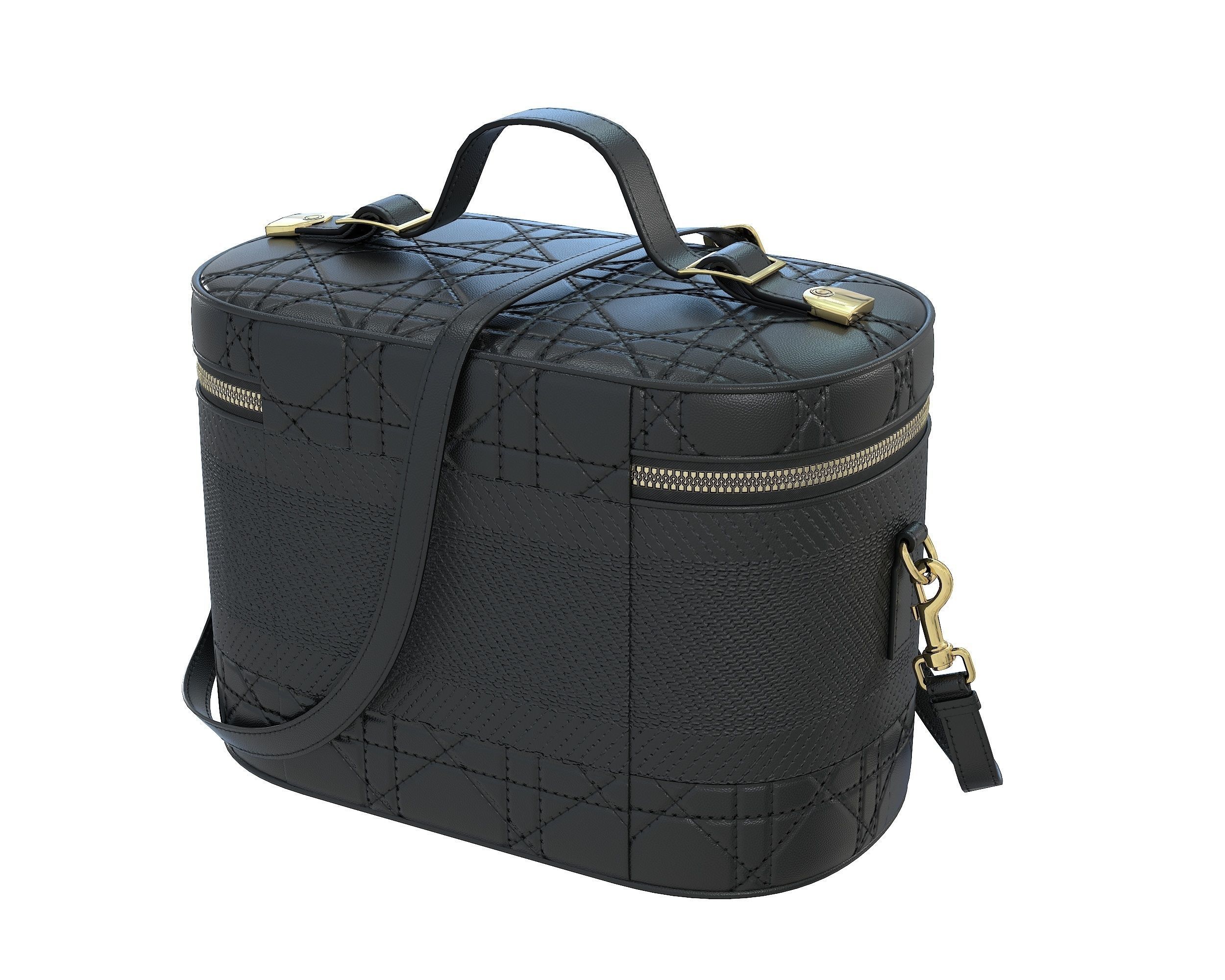 Dior DiorTravel Vanity Case Bag Black Low-poly 3D model_2