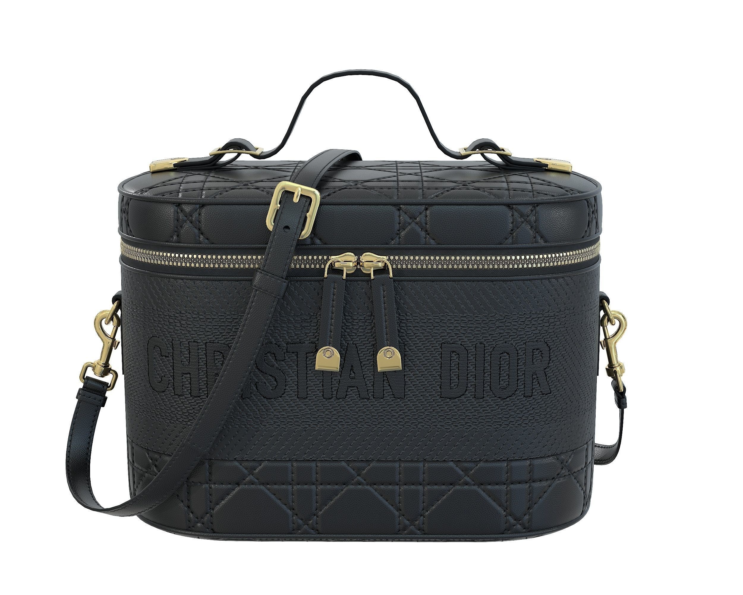 Dior DiorTravel Vanity Case Bag Black Low-poly 3D model_5