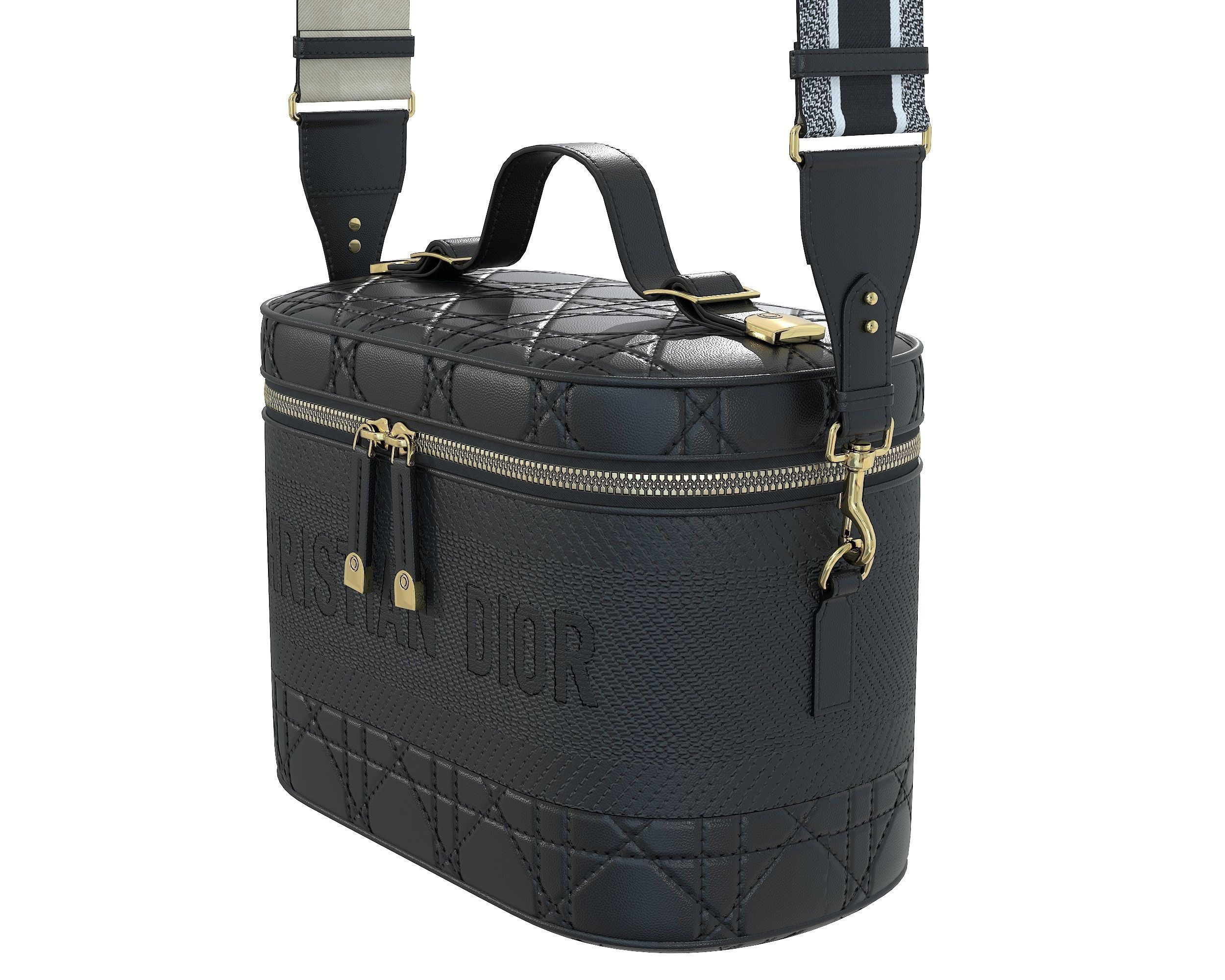 Dior DiorTravel Vanity Case Bag Black Low-poly 3D model_12