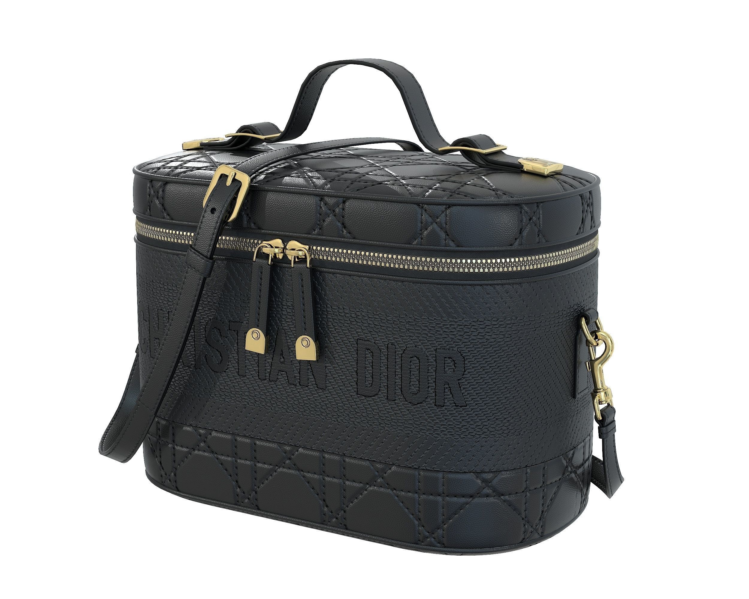 Dior DiorTravel Vanity Case Bag Black Low-poly 3D model_4