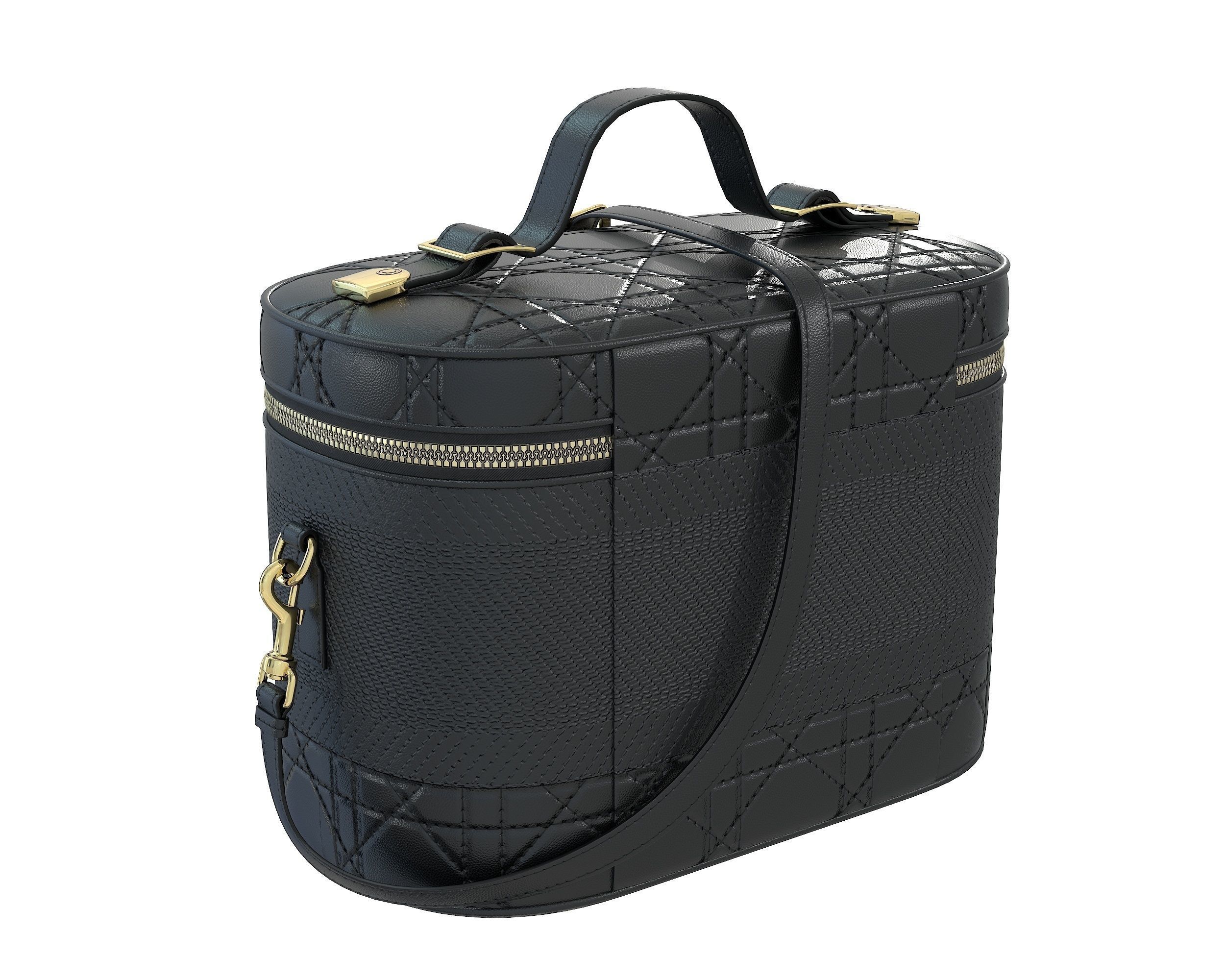 Dior DiorTravel Vanity Case Bag Black Low-poly 3D model_3