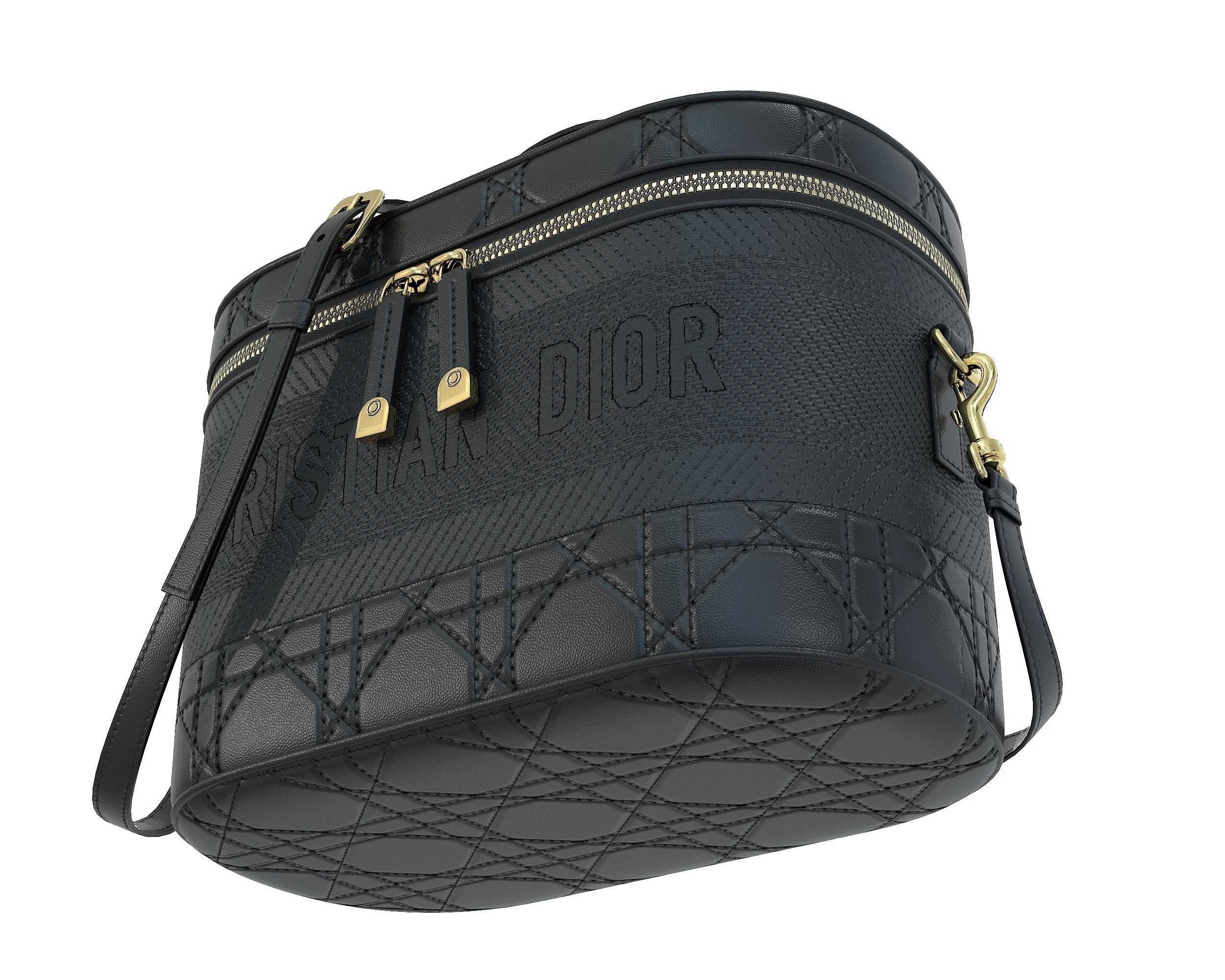 Dior DiorTravel Vanity Case Bag Black Low-poly 3D model_6
