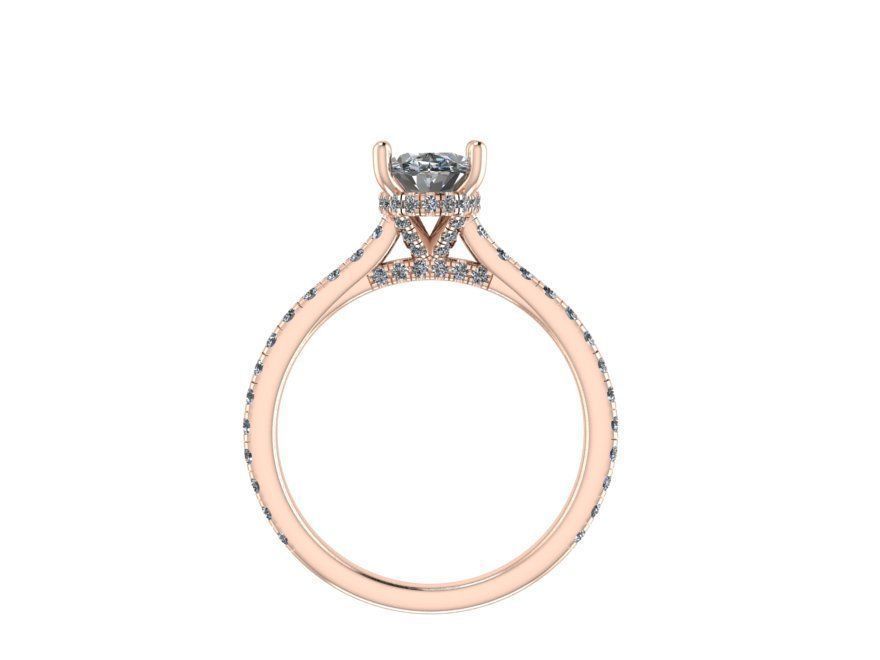 solitaire ring with diamonds 0008 3D print model_2