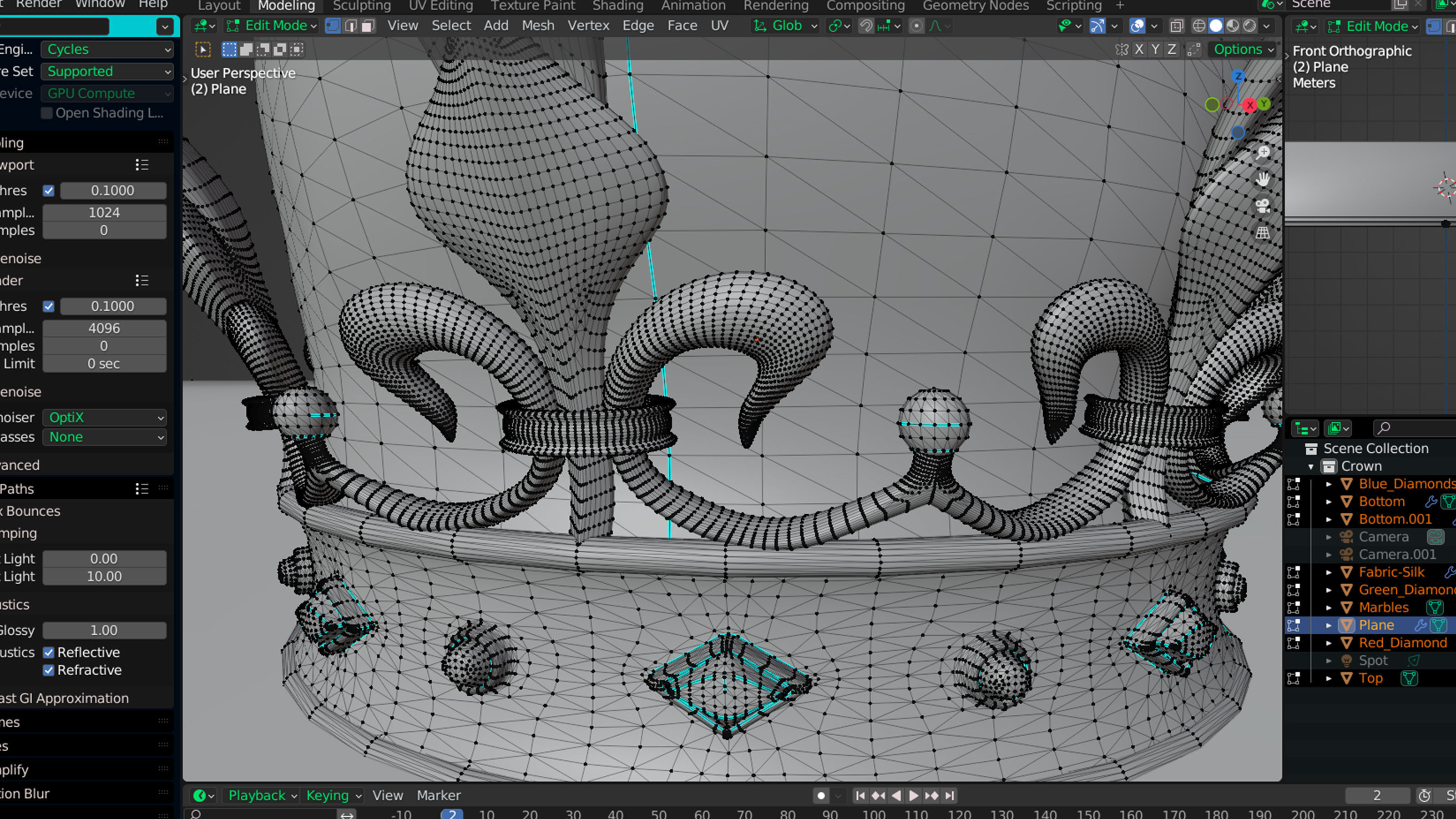 Crown Model golden Low-poly 3D model_8