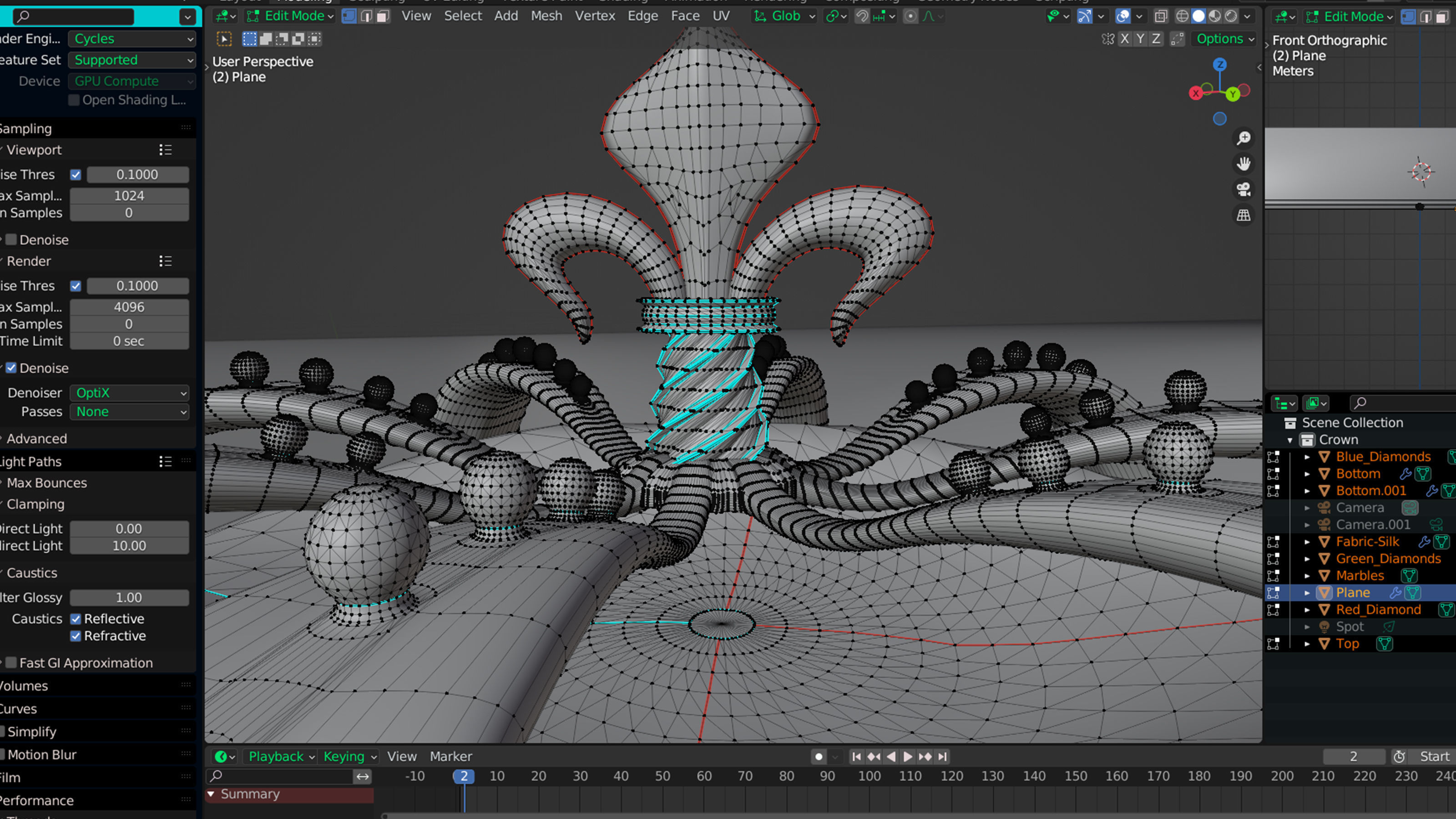 Crown Model golden Low-poly 3D model_7