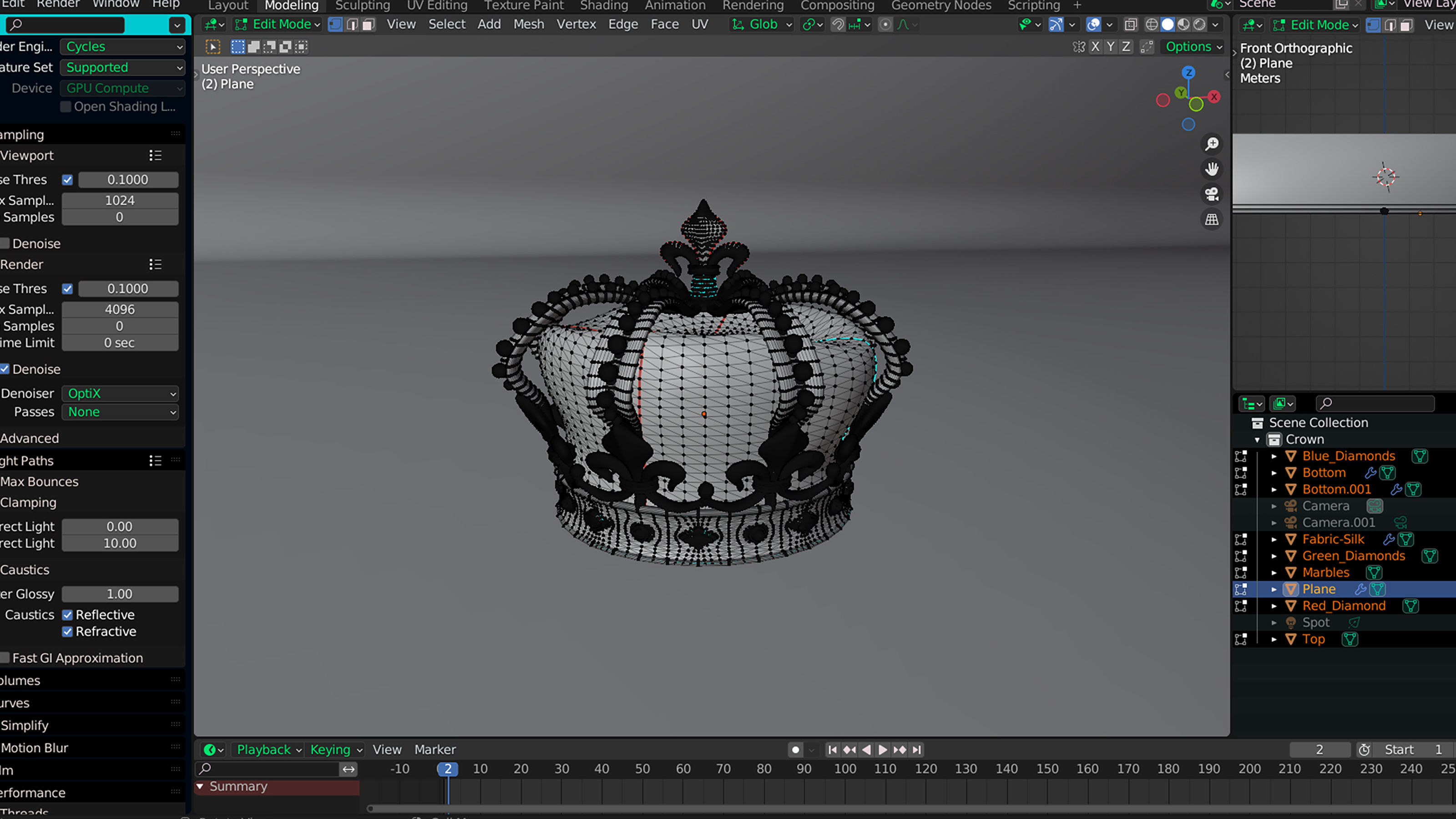 Crown Model golden Low-poly 3D model_6