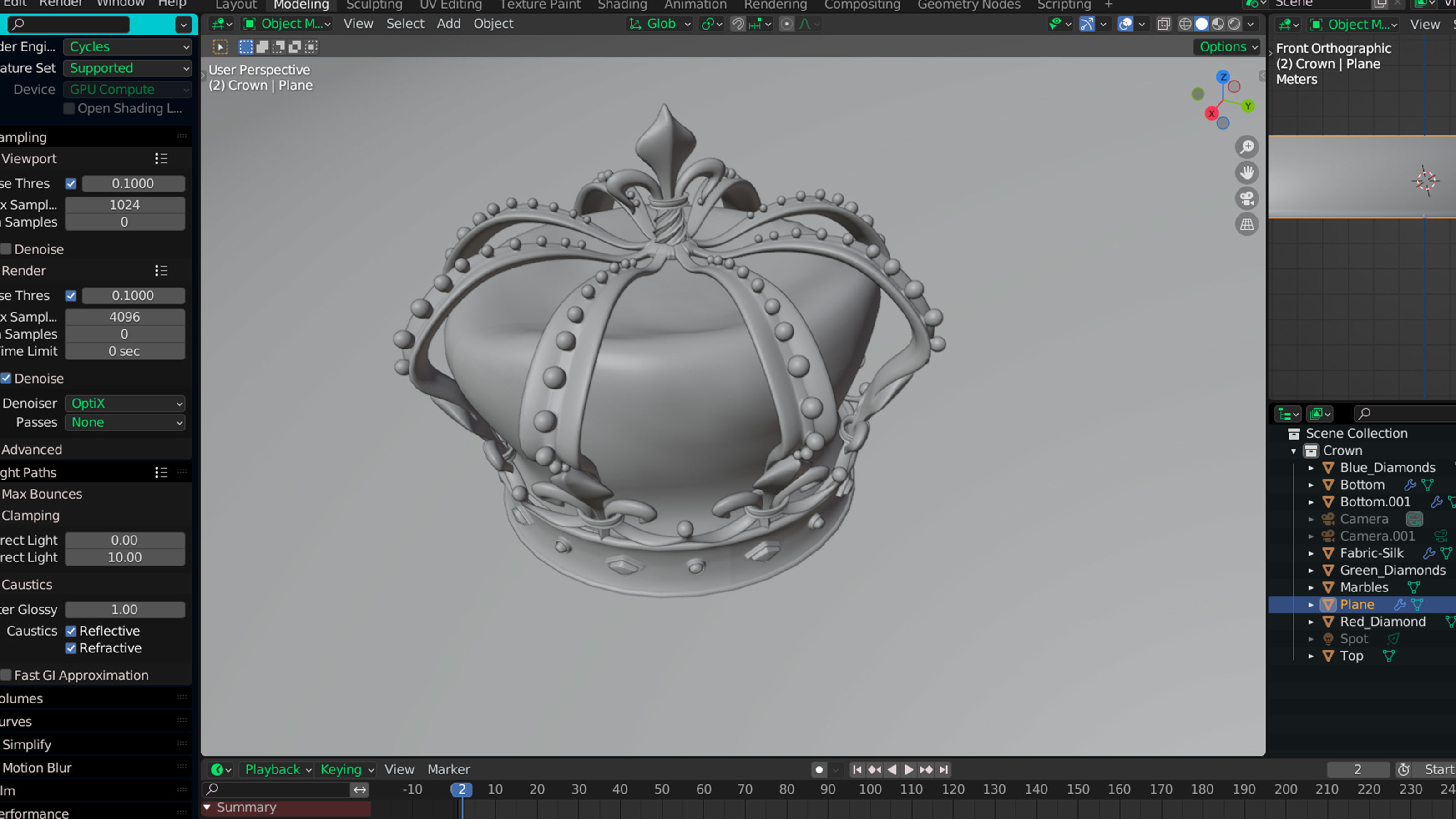 Crown Model golden Low-poly 3D model_5