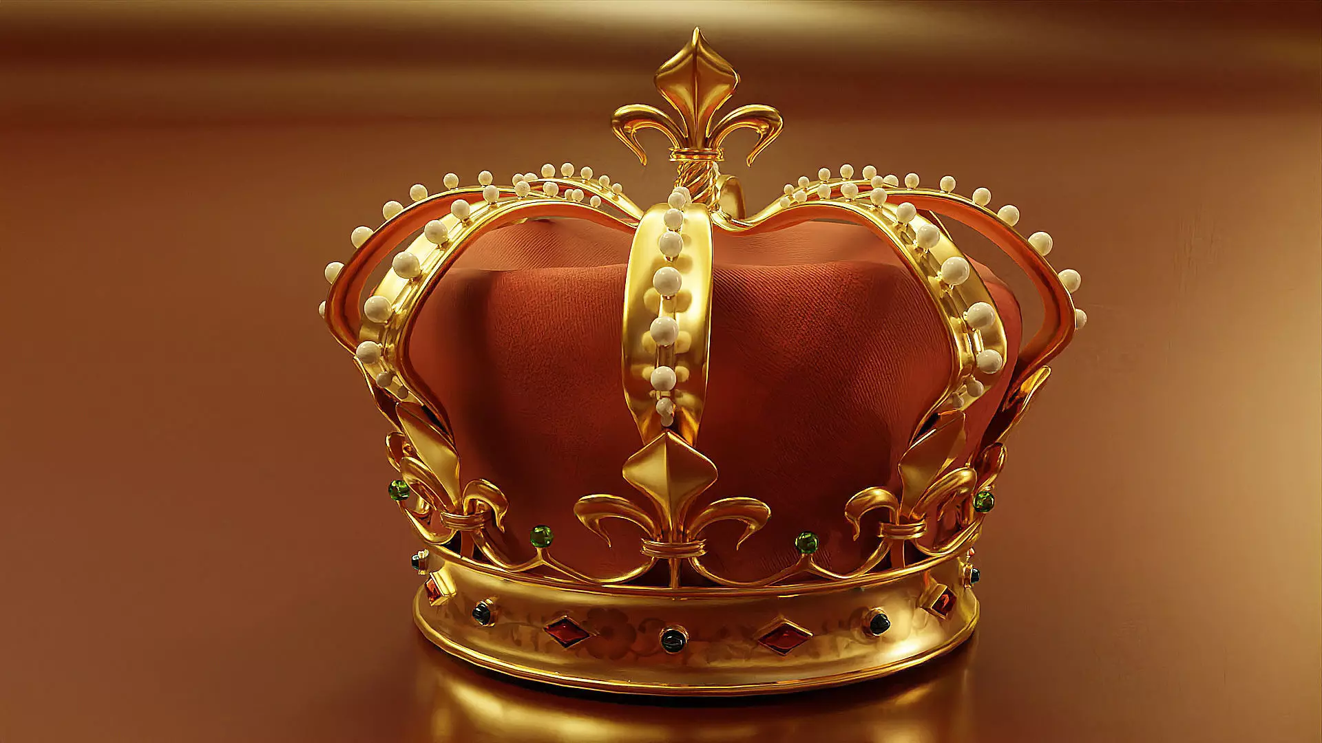 Crown Model golden Low-poly 3D model_0