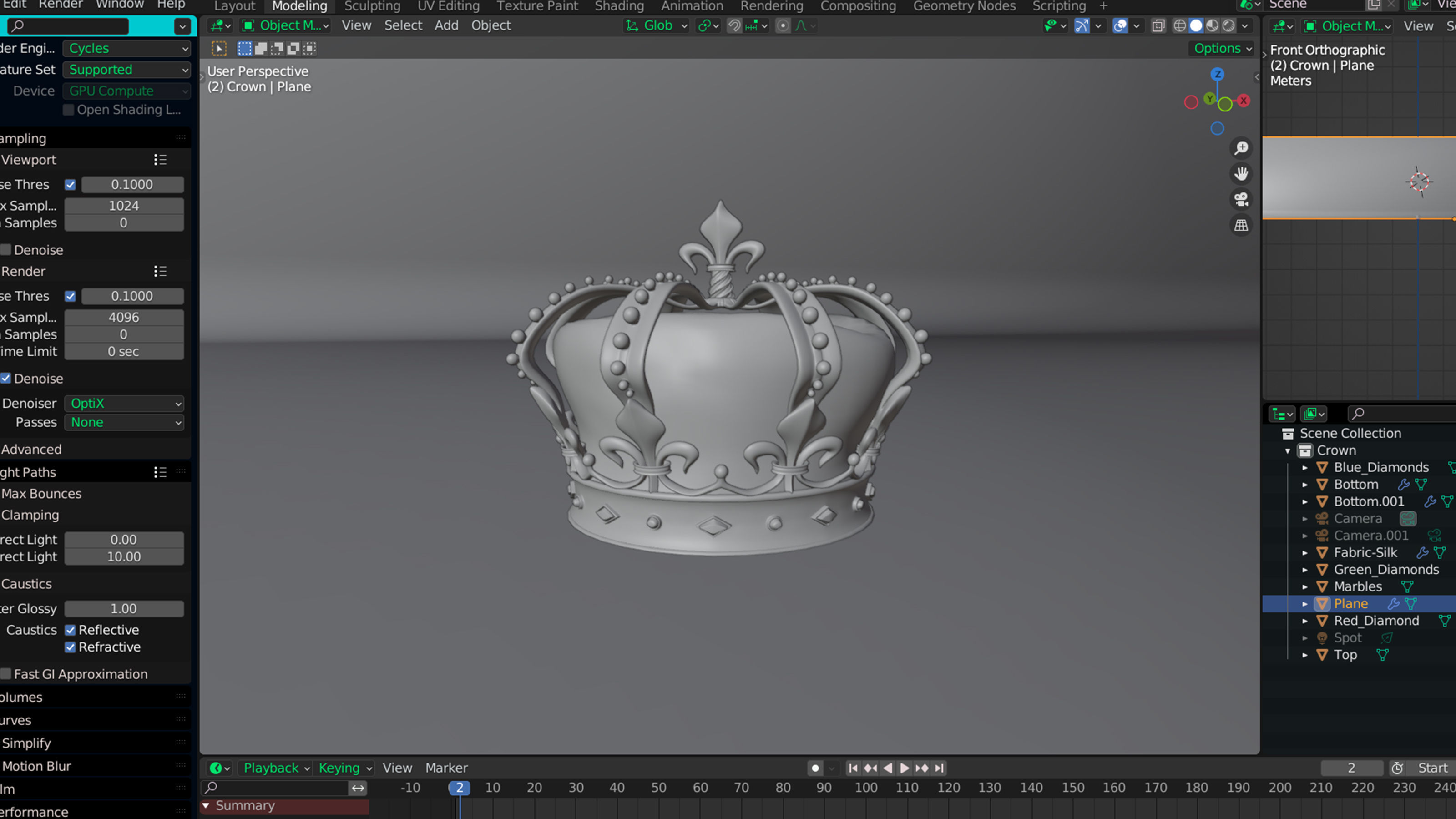 Crown Model golden Low-poly 3D model_4