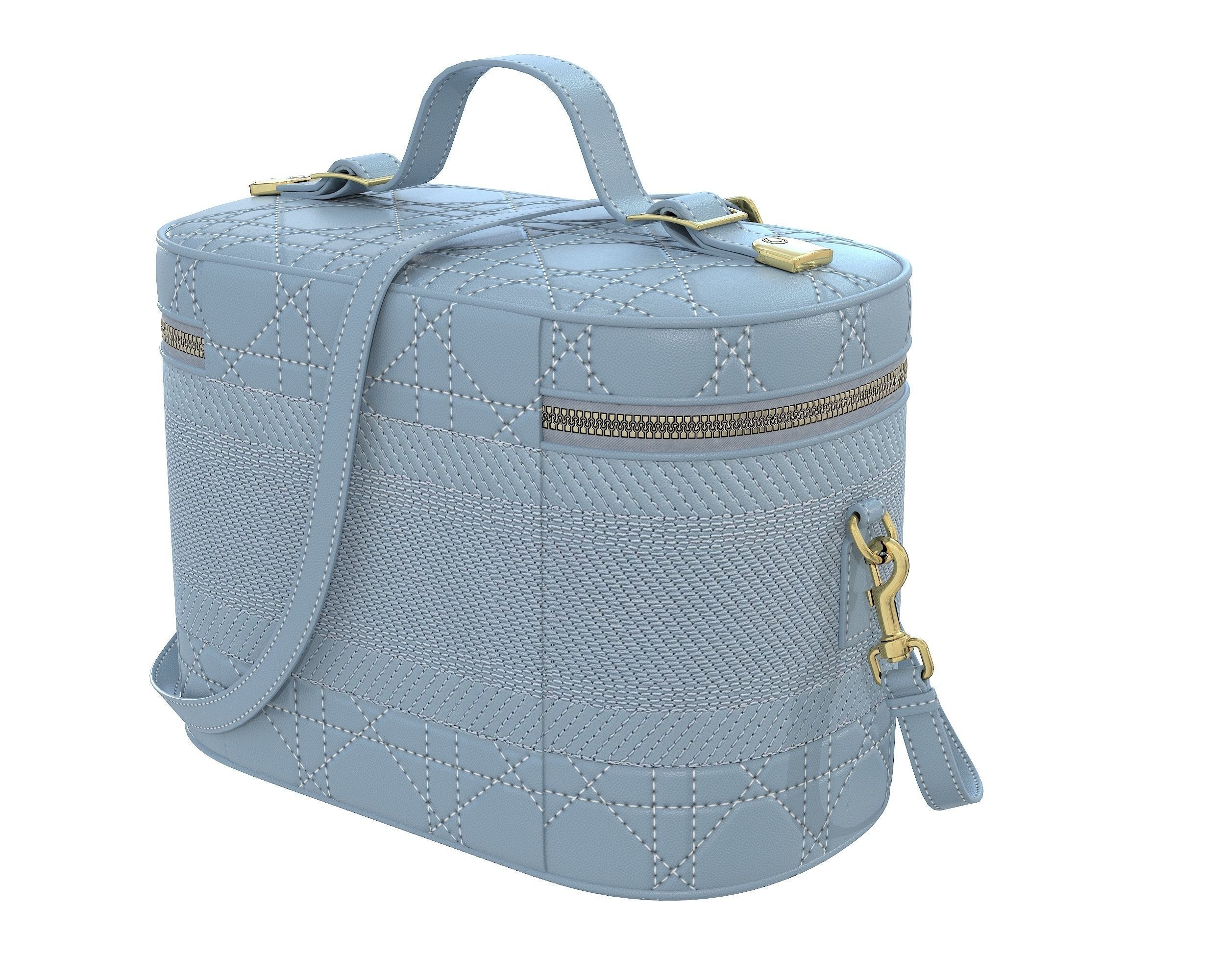 Dior DiorTravel Vanity Case Bag Blue Low-poly 3D model_3