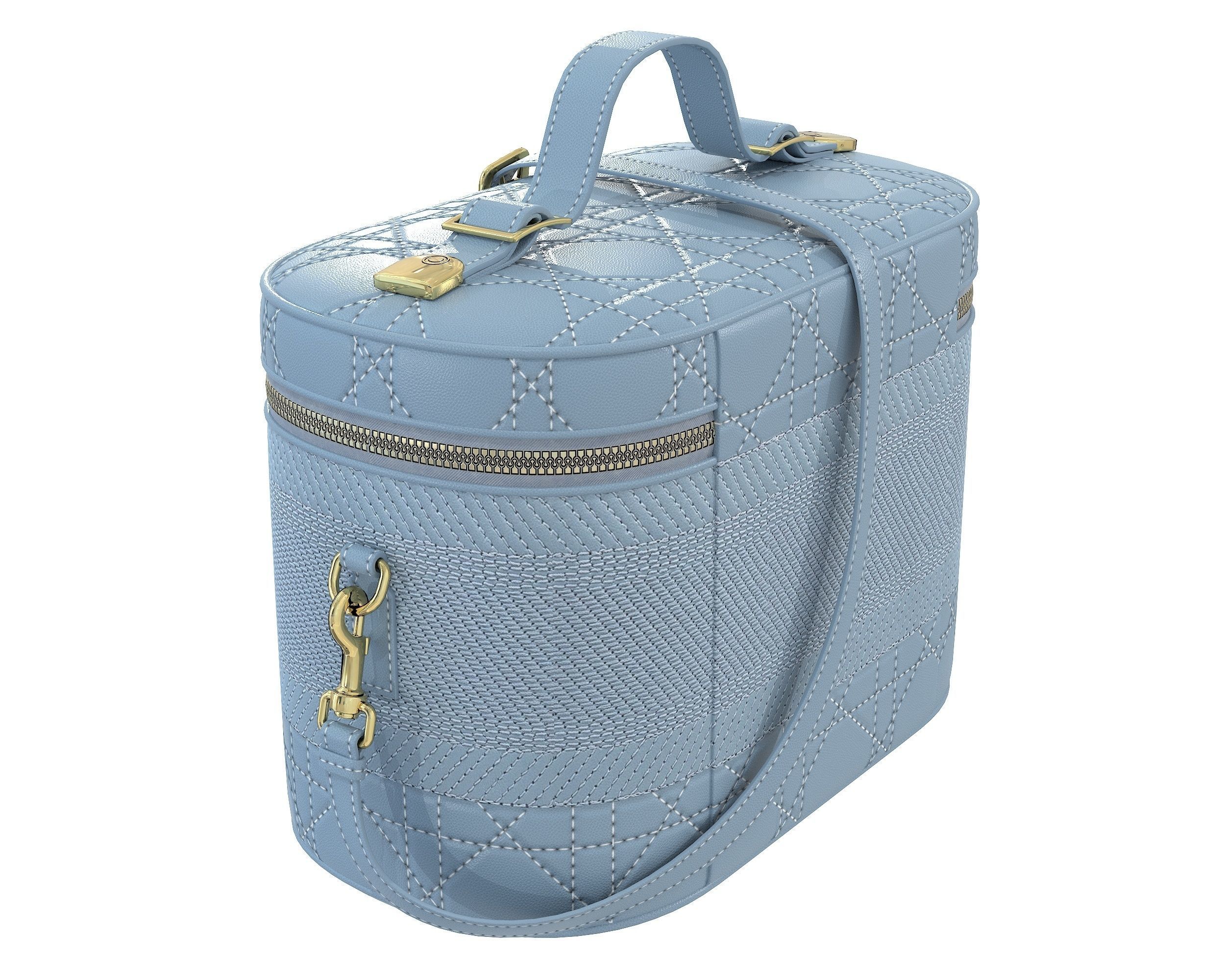 Dior DiorTravel Vanity Case Bag Blue Low-poly 3D model_4