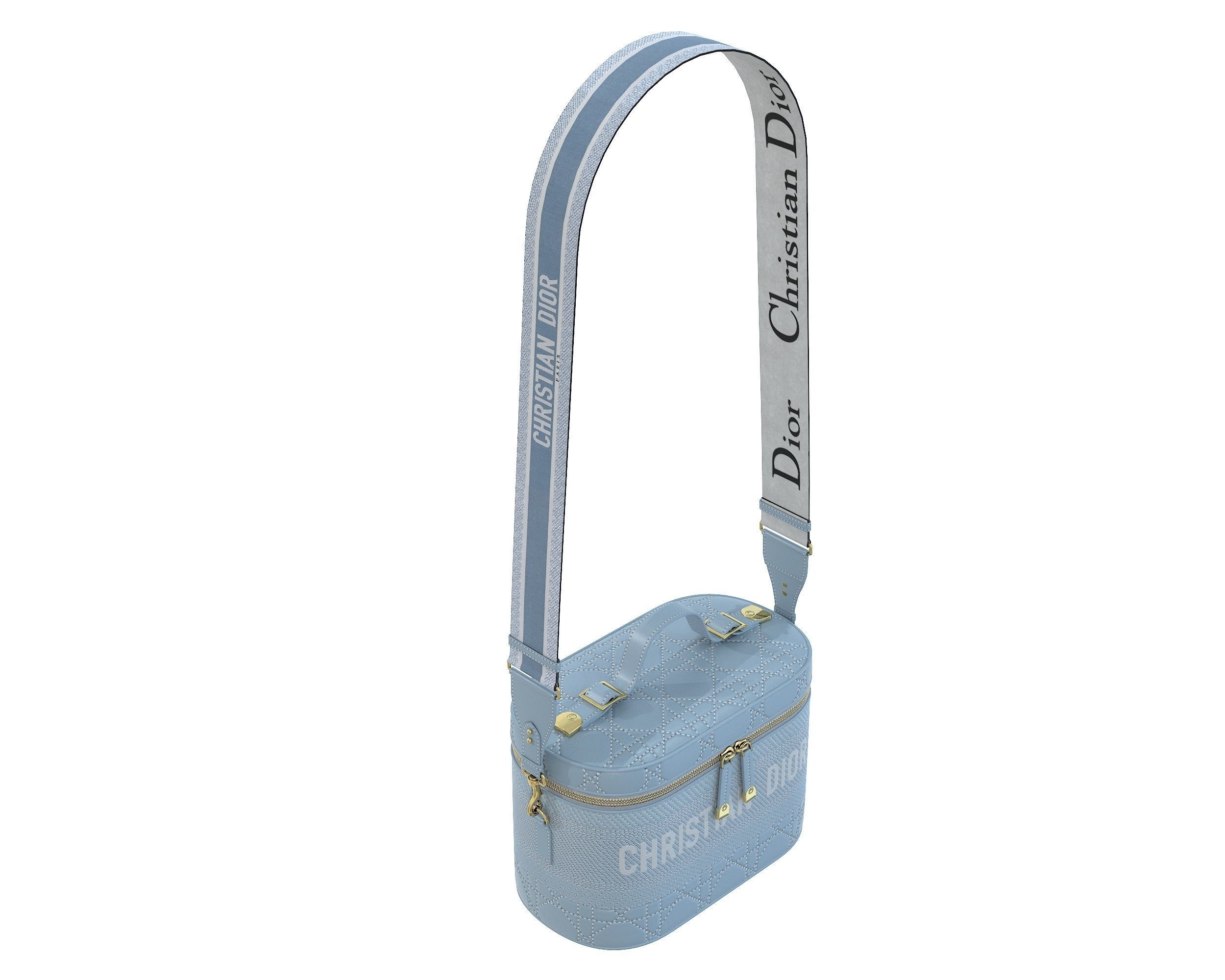 Dior DiorTravel Vanity Case Bag Blue Low-poly 3D model_11