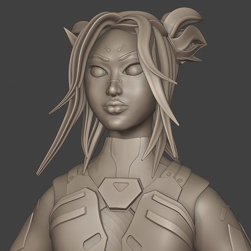 Neon Valorant Agent - Head Sculpt - 3D Print Model 3D print model