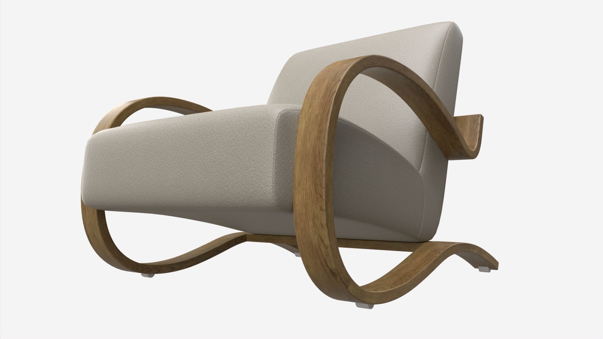 Leather Lounge Chair 3D model_3