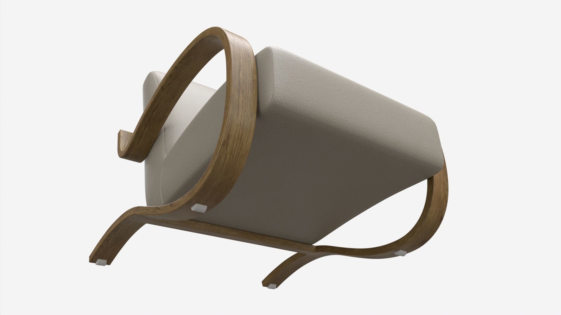 Leather Lounge Chair 3D model_2