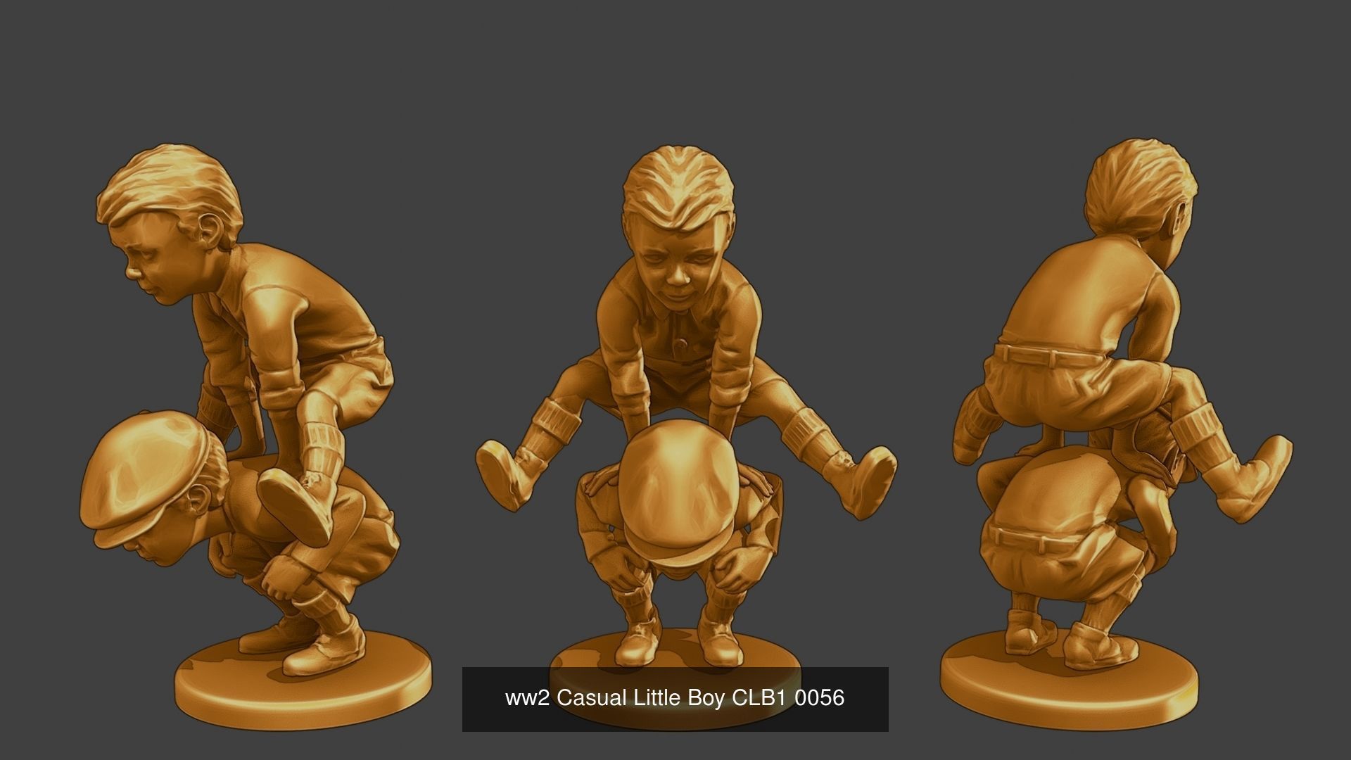 ww2 Casual Little Boy CLB1 Pack 1 3D Model Collection_10