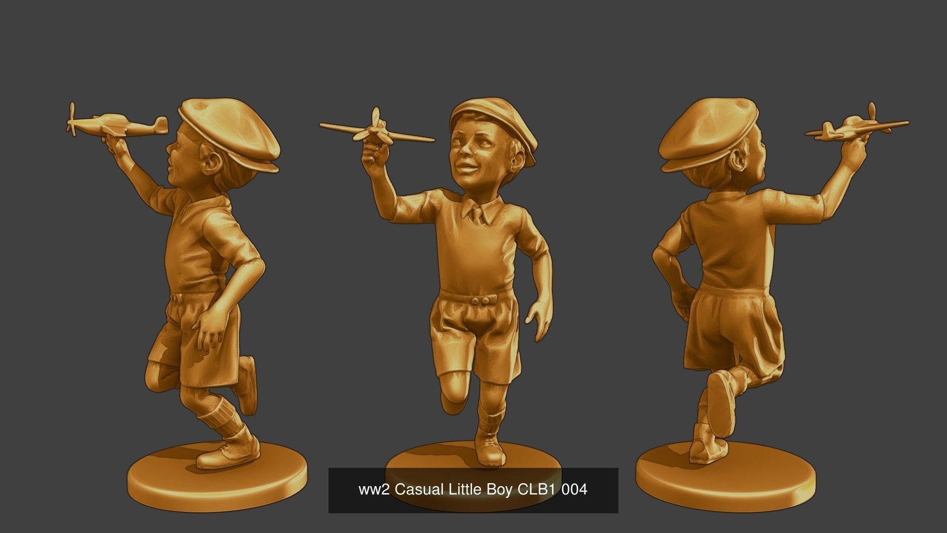 ww2 Casual Little Boy CLB1 Pack 1 3D Model Collection_8