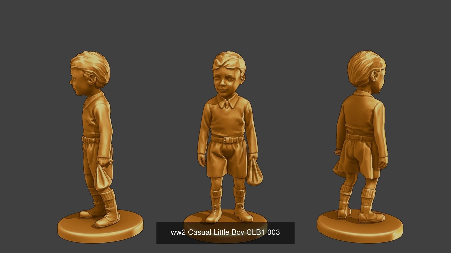 ww2 Casual Little Boy CLB1 Pack 1 3D Model Collection_6