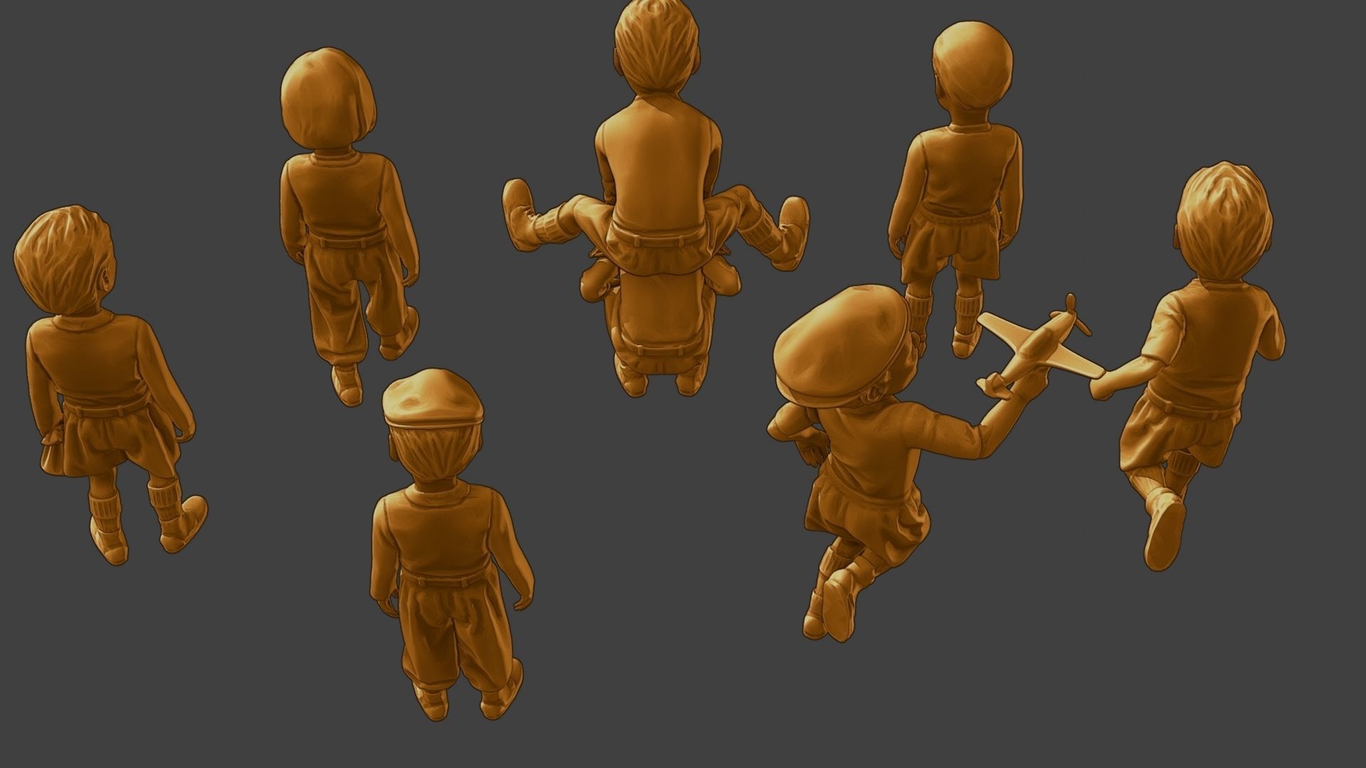 ww2 Casual Little Boy CLB1 Pack 1 3D Model Collection_23