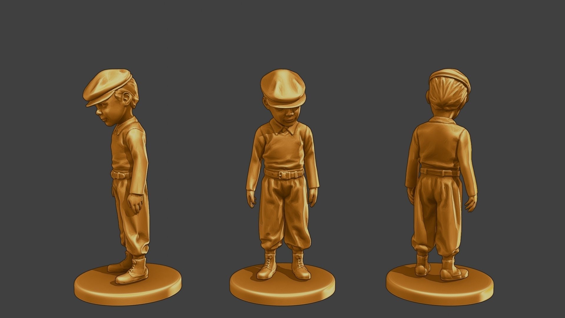 ww2 Casual Little Boy CLB1 Pack 1 3D Model Collection_11