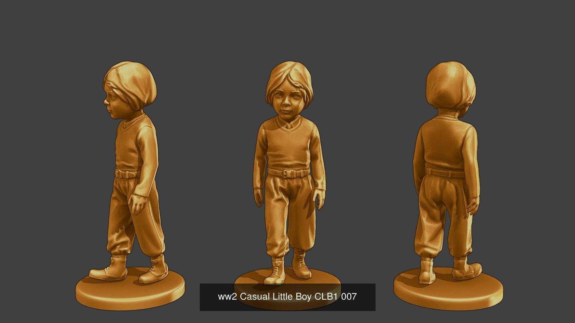 ww2 Casual Little Boy CLB1 Pack 1 3D Model Collection_12