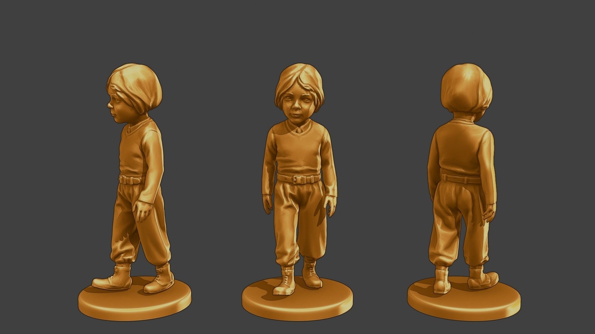 ww2 Casual Little Boy CLB1 Pack 1 3D Model Collection_3