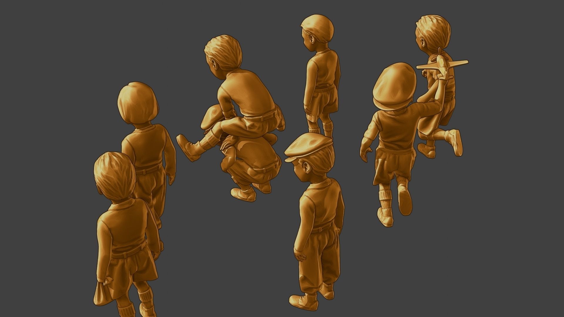 ww2 Casual Little Boy CLB1 Pack 1 3D Model Collection_19