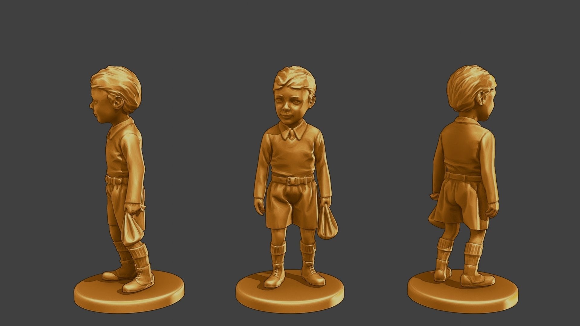 ww2 Casual Little Boy CLB1 Pack 1 3D Model Collection_7