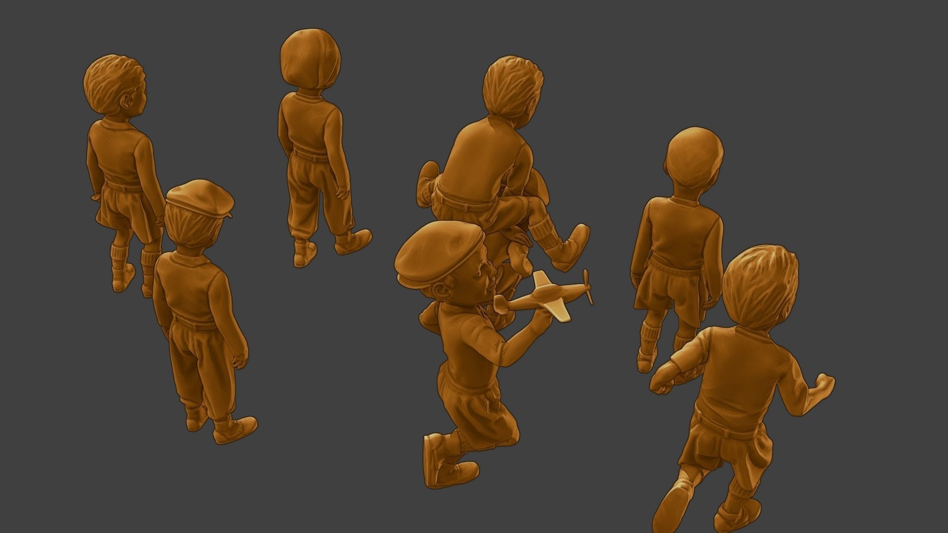 ww2 Casual Little Boy CLB1 Pack 1 3D Model Collection_27