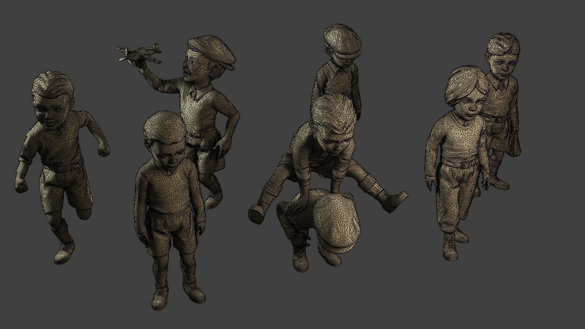 ww2 Casual Little Boy CLB1 Pack 1 3D Model Collection_28