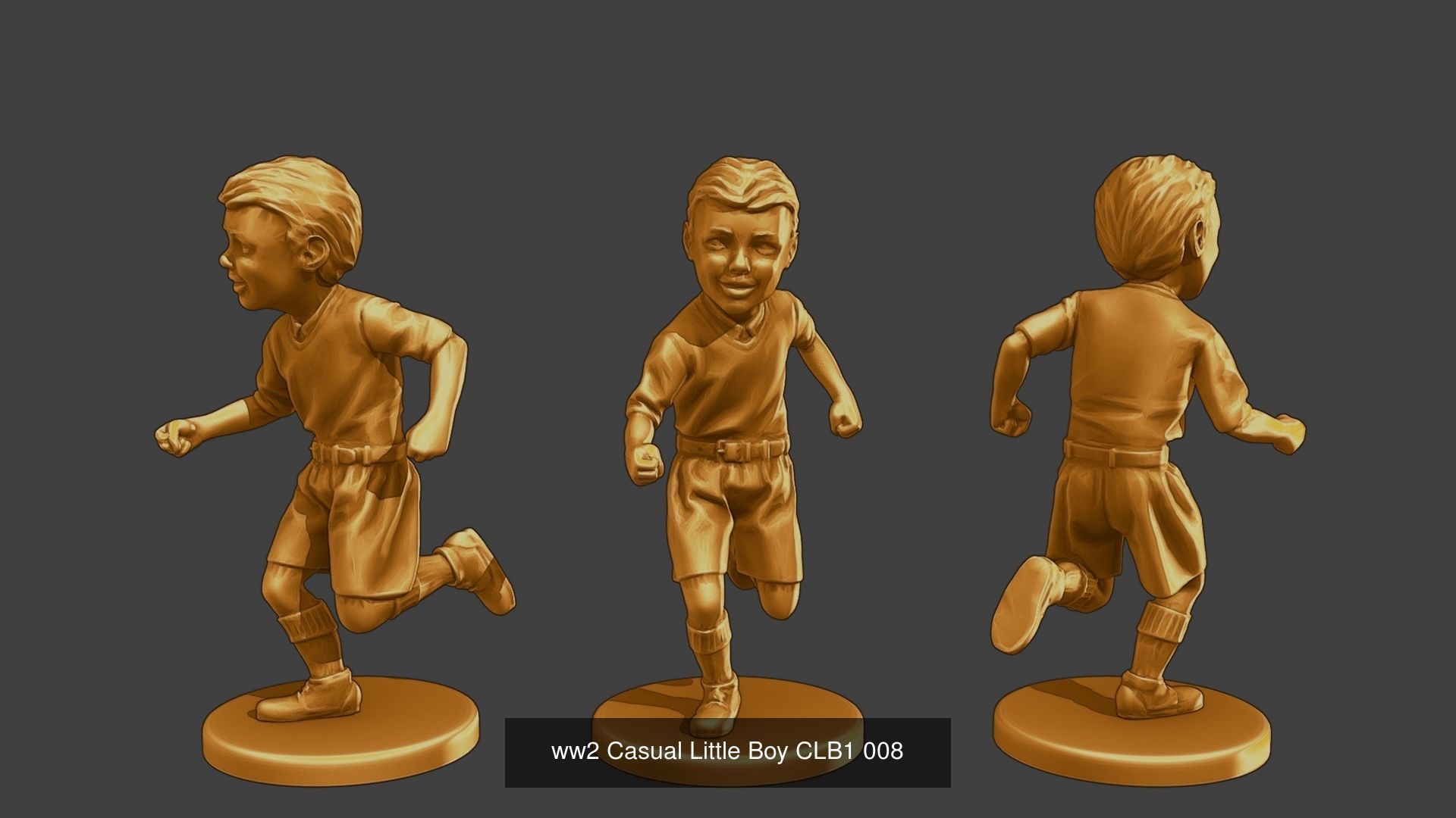 ww2 Casual Little Boy CLB1 Pack 1 3D Model Collection_14