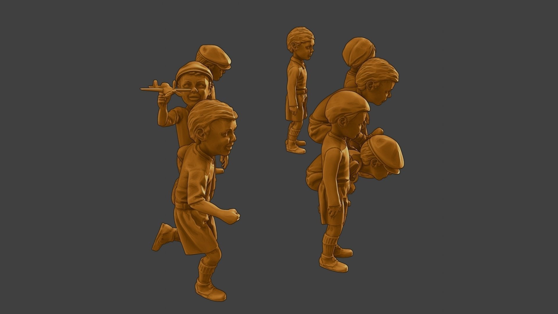 ww2 Casual Little Boy CLB1 Pack 1 3D Model Collection_15