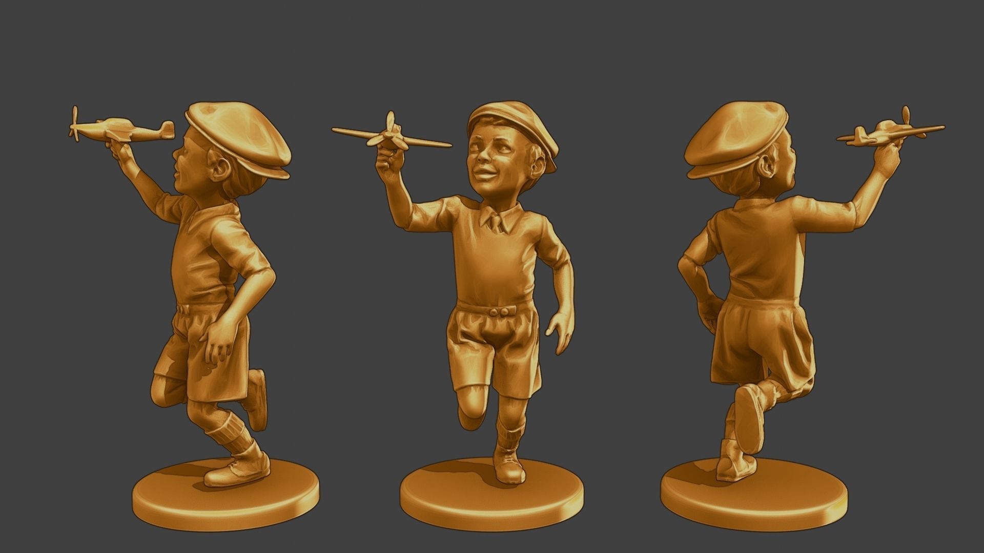 ww2 Casual Little Boy CLB1 Pack 1 3D Model Collection_9