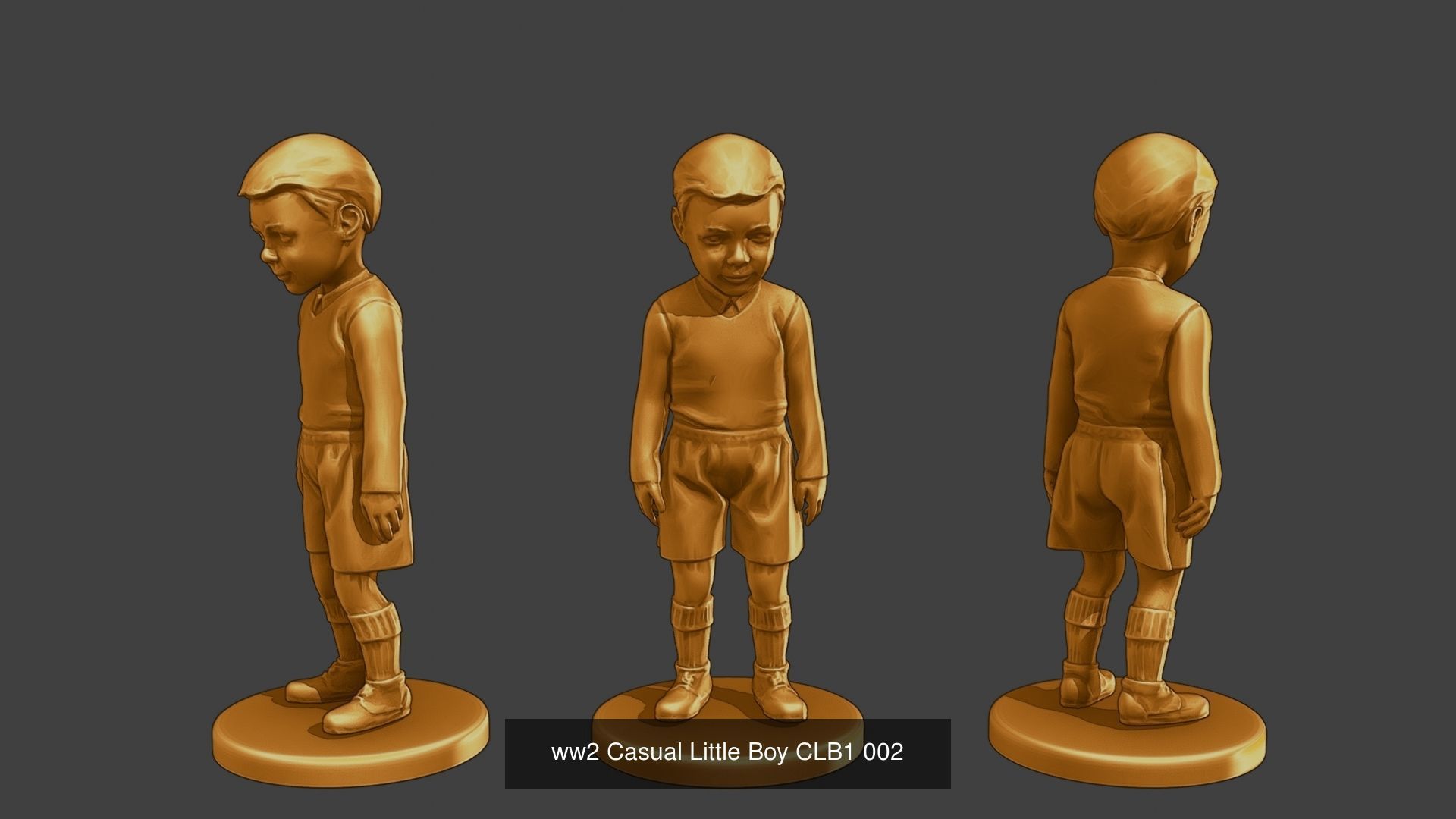 ww2 Casual Little Boy CLB1 Pack 1 3D Model Collection_4