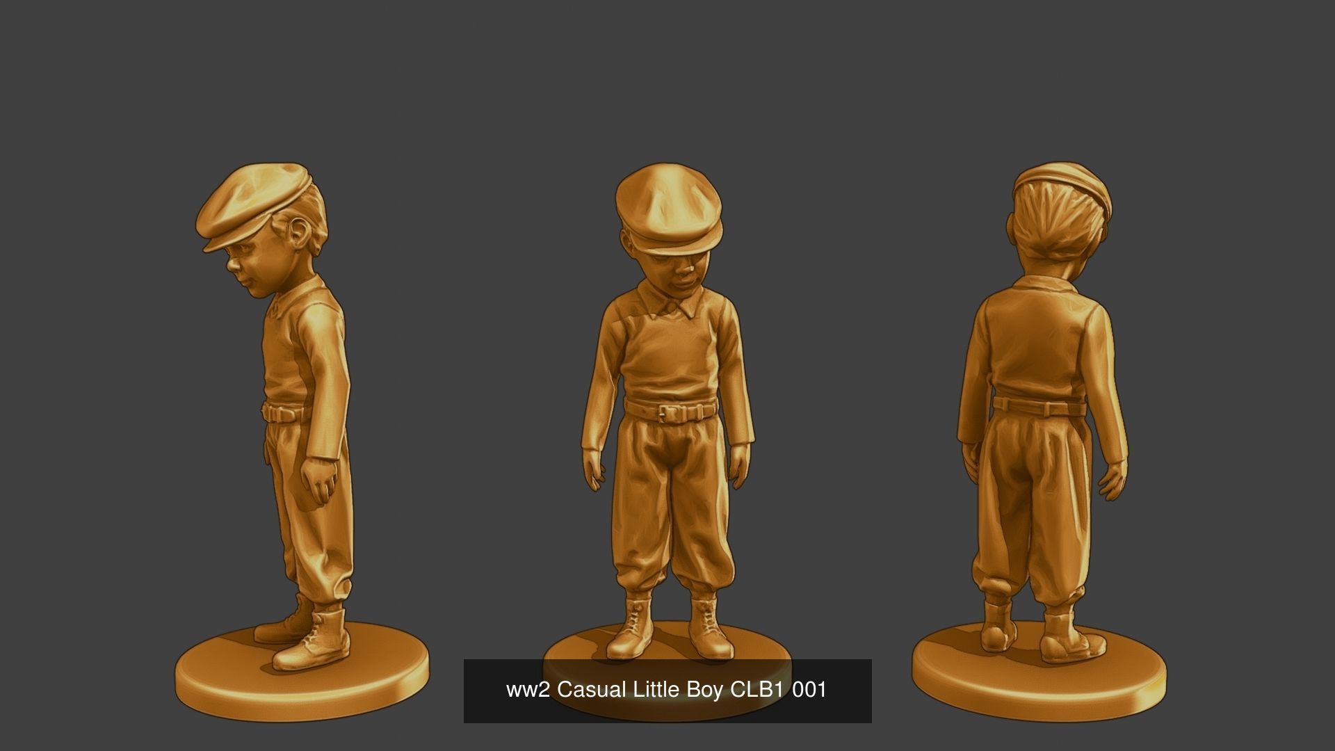 ww2 Casual Little Boy CLB1 Pack 1 3D Model Collection_2