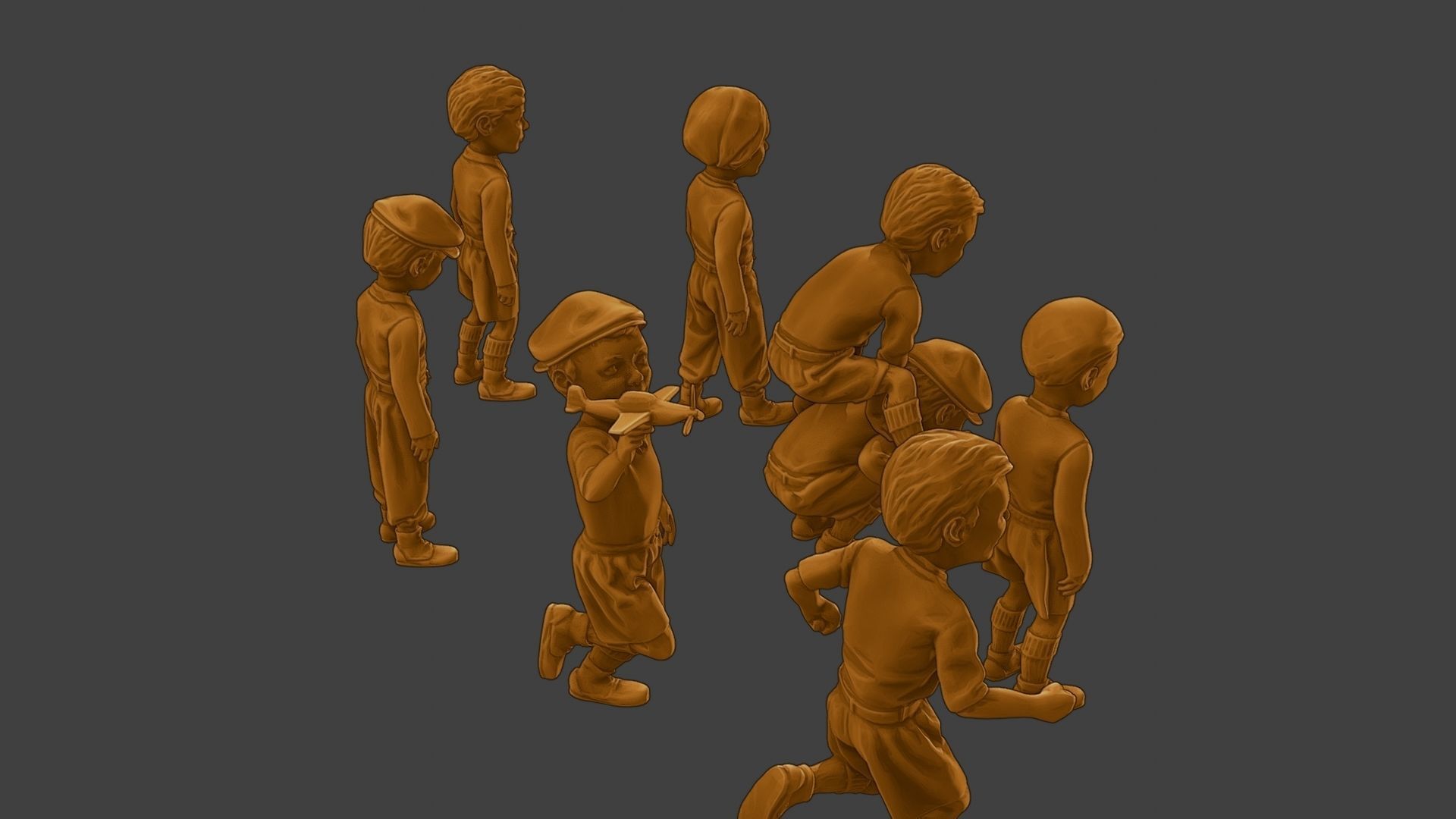 ww2 Casual Little Boy CLB1 Pack 1 3D Model Collection_20