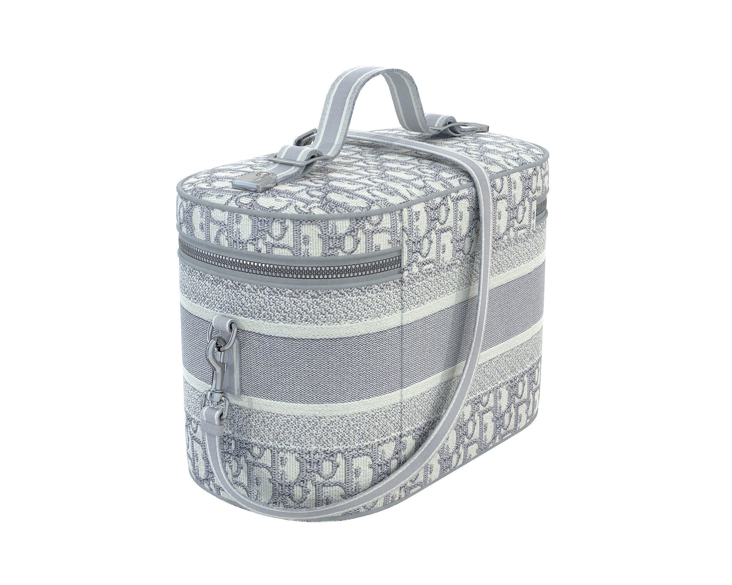 Dior DiorTravel Vanity Case Bag Gray Low-poly 3D model_6