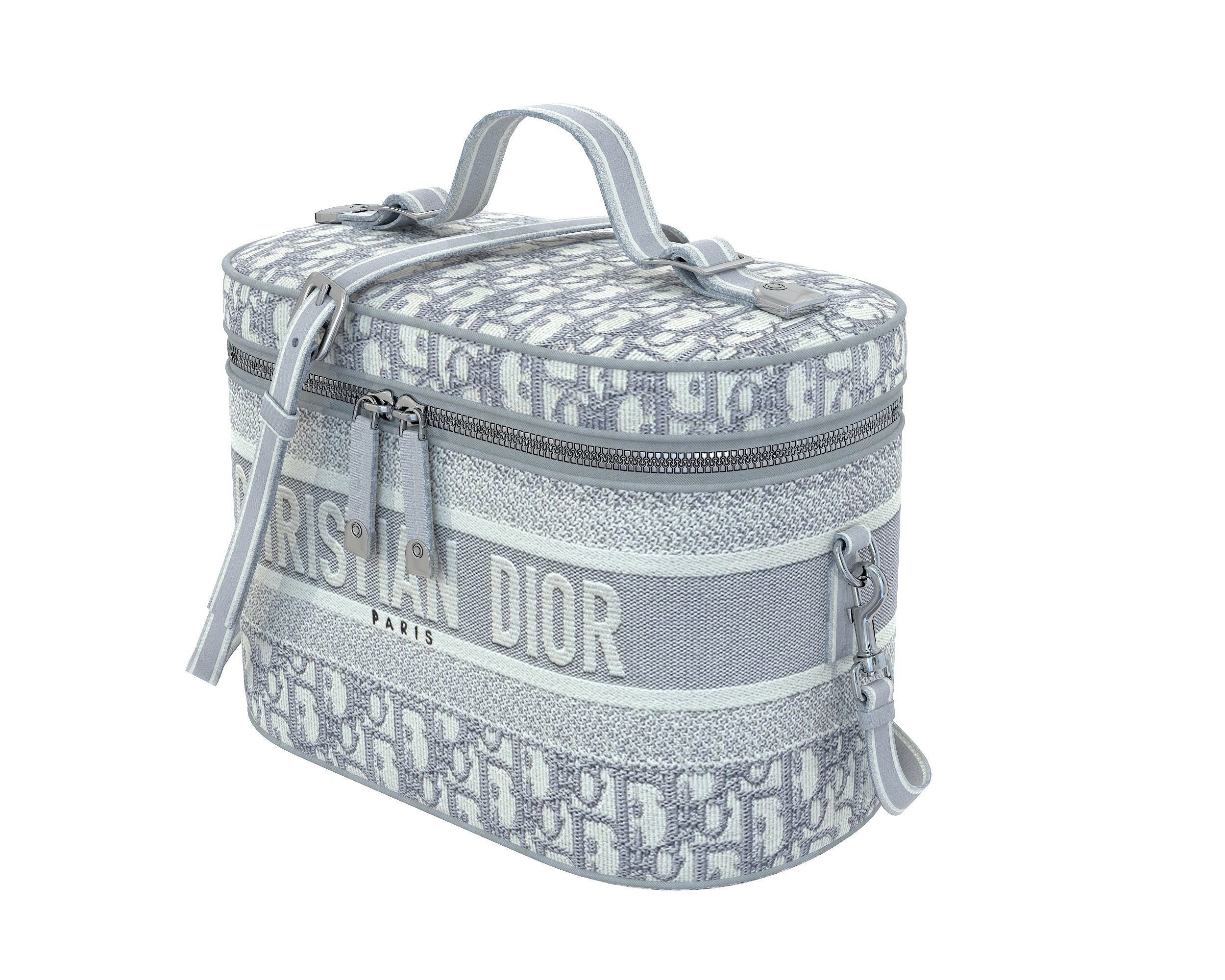 Dior DiorTravel Vanity Case Bag Gray Low-poly 3D model_7